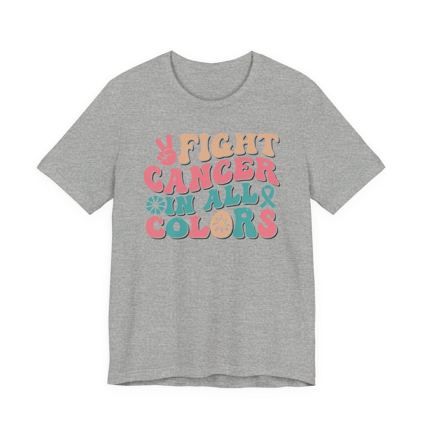 🌈✊ Fight Cancer in All Colors T-Shirt – Bold Retro Awareness Tee for Every Ribbon 🎗️