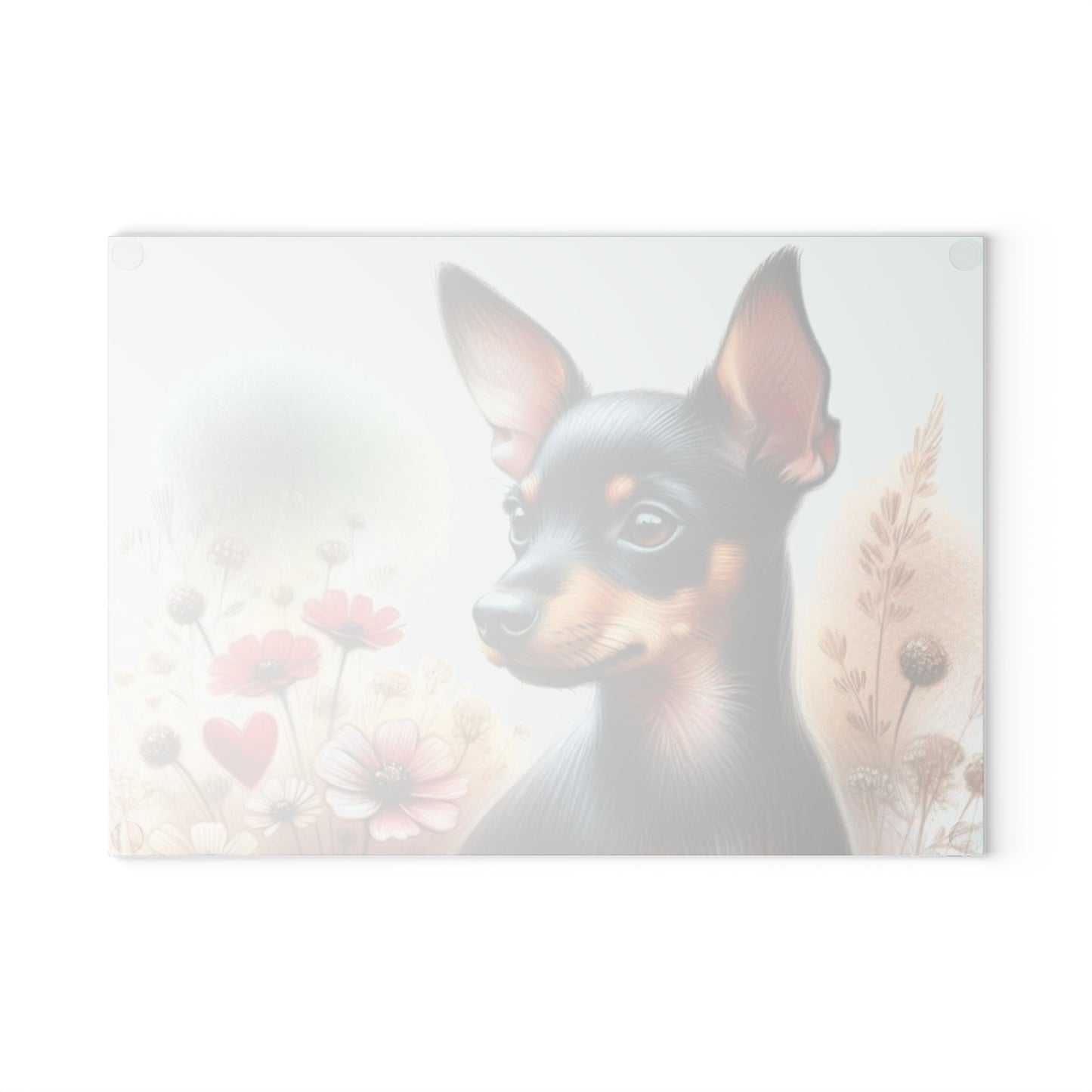 🌸 Miniature Pinscher Wildflower Cutting Board – Bold Beauty with Petite Charm 🐾