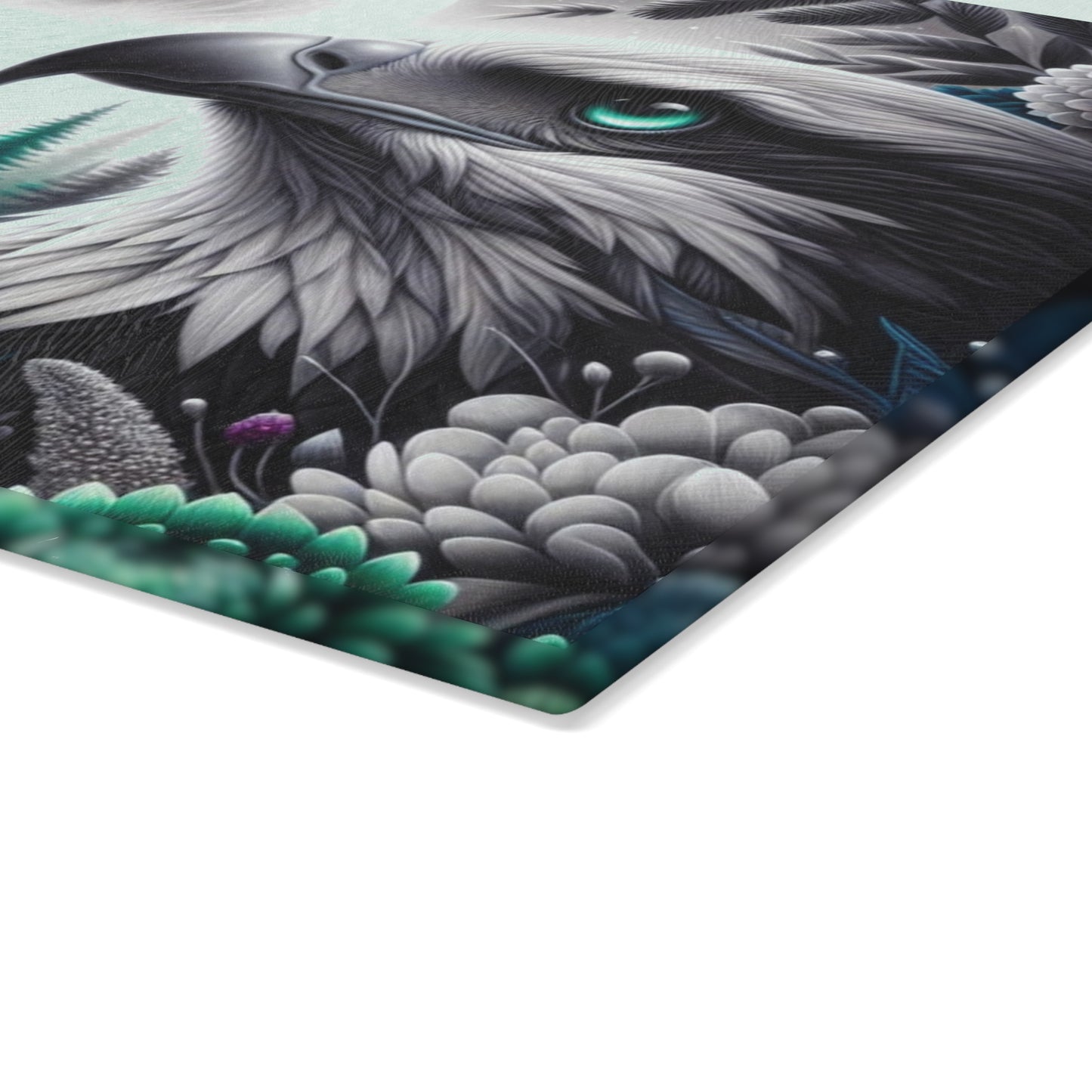🦅🌕 “Midnight Moon Eagle” Glass Cutting Board – Bold, Modern Wild Beauty for Your Kitchen