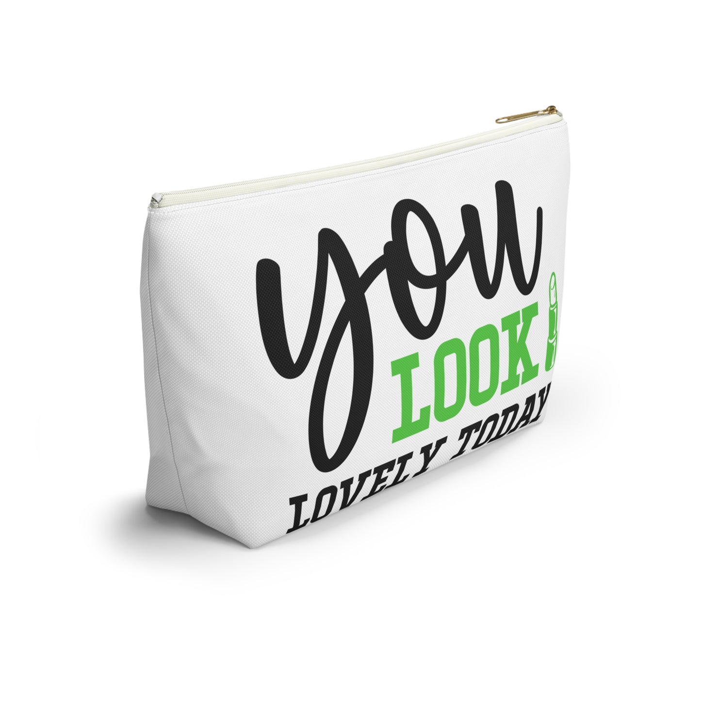 Accessory Pouch – "You Look Lovely Today" Green Makeup Bag