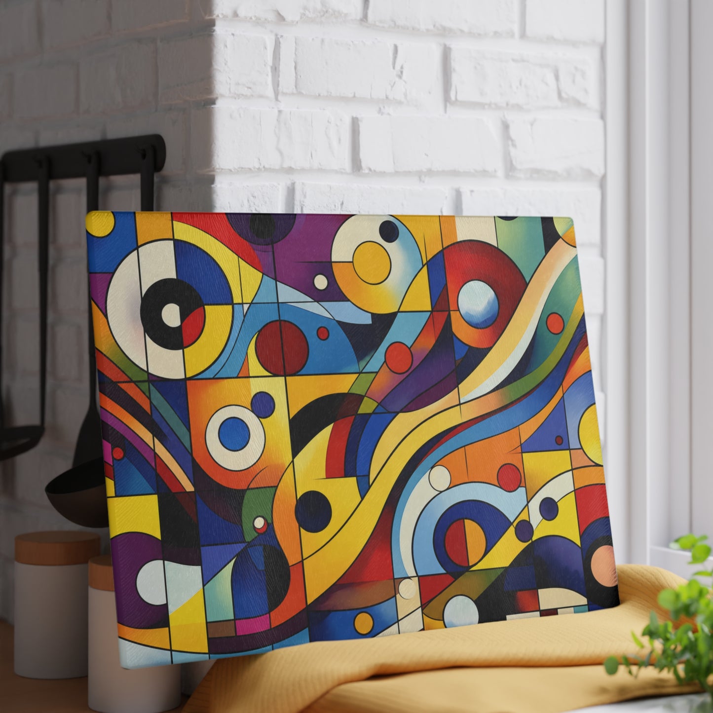 Modern Geometric Abstract Glass Cutting Board