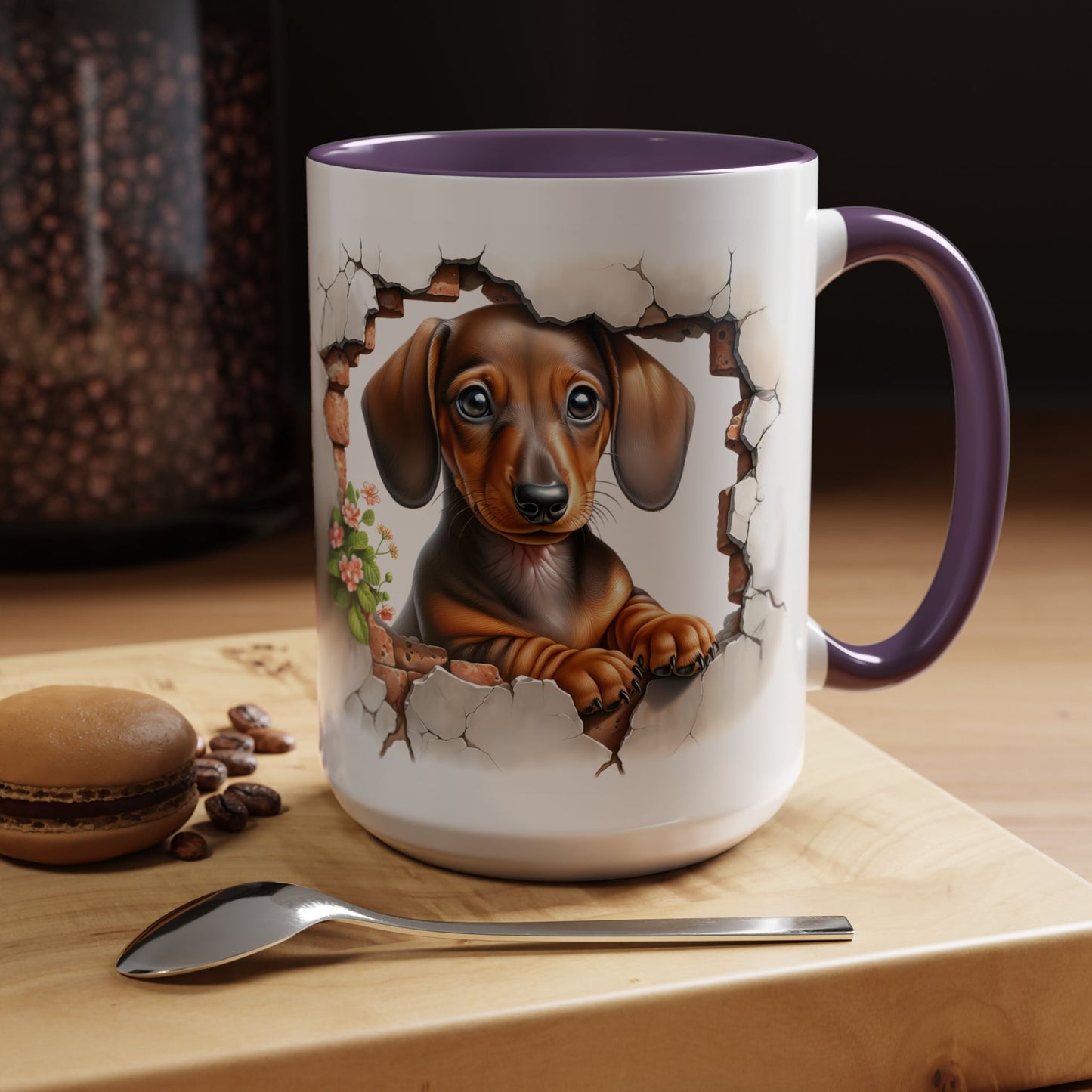 🐾🌭 Dachshund Puppy Accent Mug – Adorable Doxie Coffee Cup ☕❤️