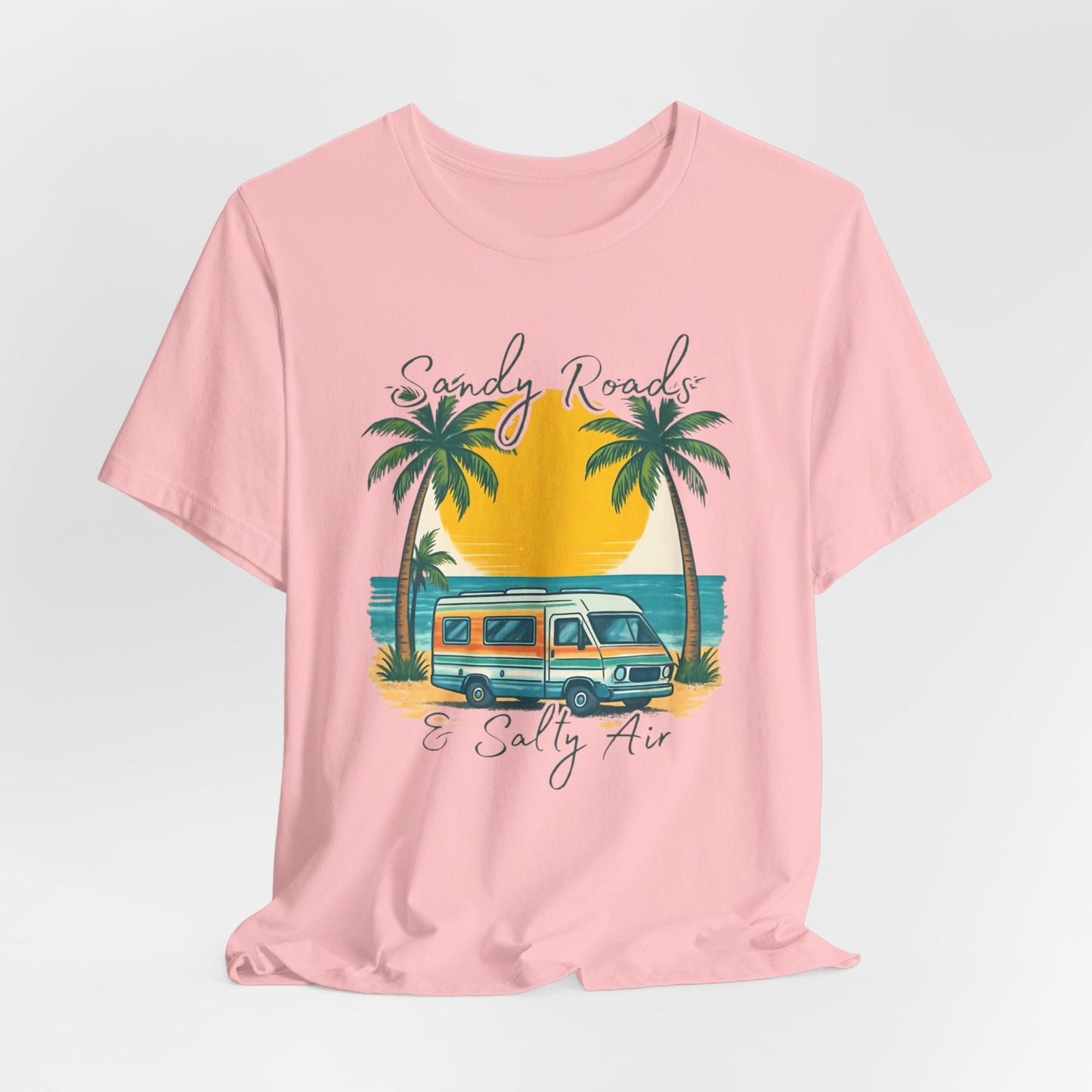 Camiseta Sandy Roads &amp; Salty Air: Camisa playera ligera para mujer para días costeros y ambiente veraniego.