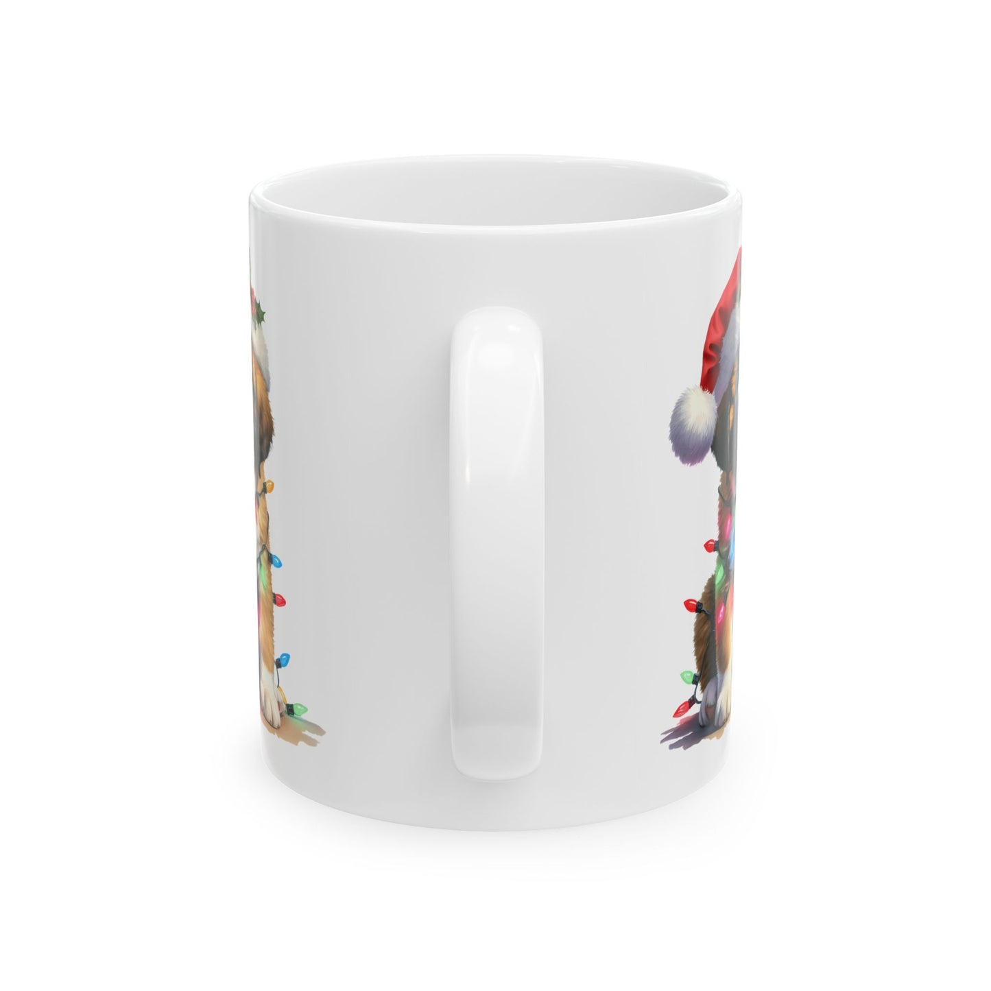 🎄 Saint Bernard Christmas Lights Mug – Festive Cheer with a Fluffy Twist 🐶