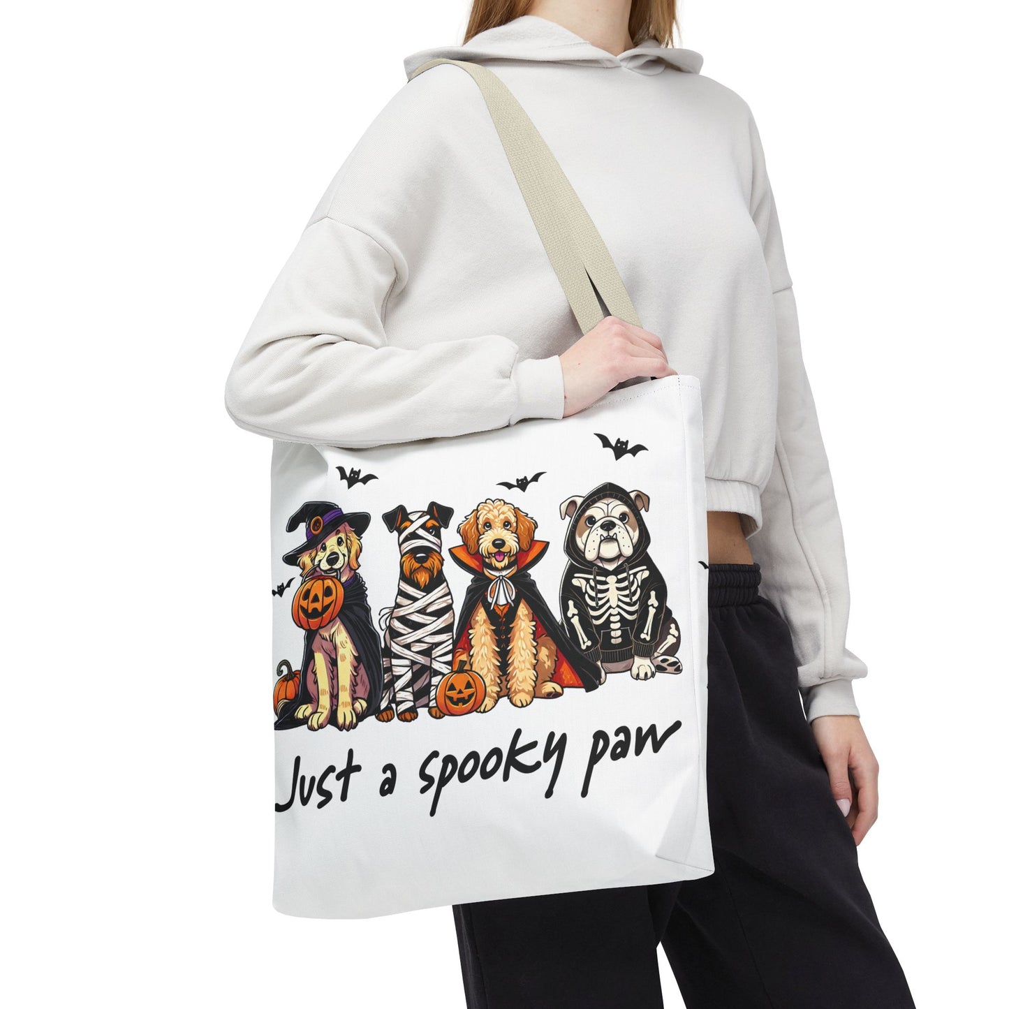 🐾 Spooky Paws Halloween Tote Bag – Doggone Cute Halloween Style 🎃