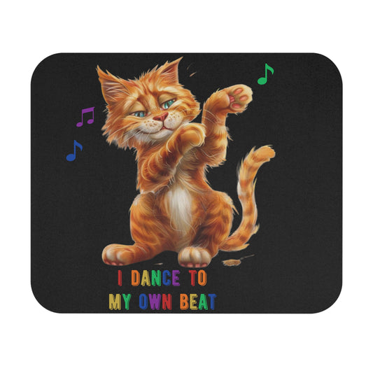 😸 BAILO A MI PROPIO RITMO – Divertida alfombrilla de ratón con gato atigrado bailando