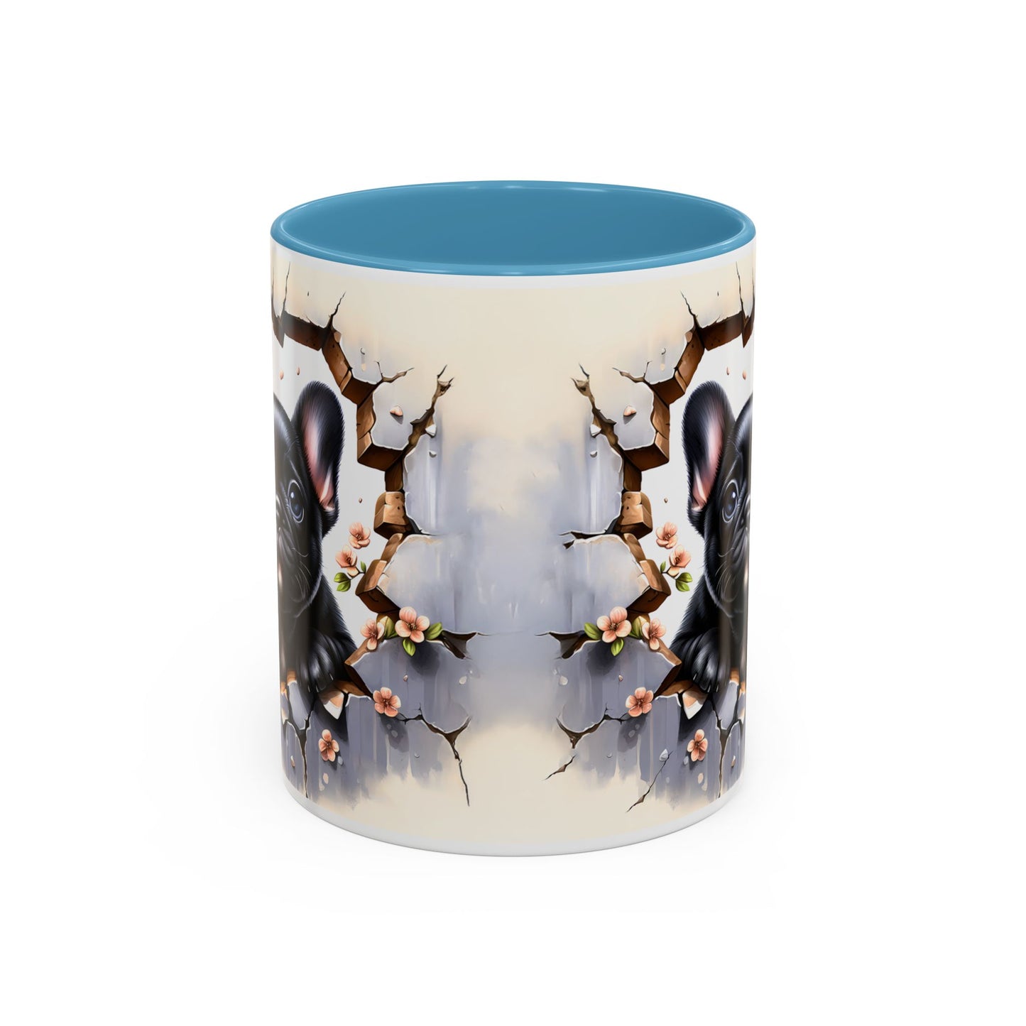 🐾☕ Black French Bulldog Puppy Accent Mug – Cute Breakthrough Pup Design ✨