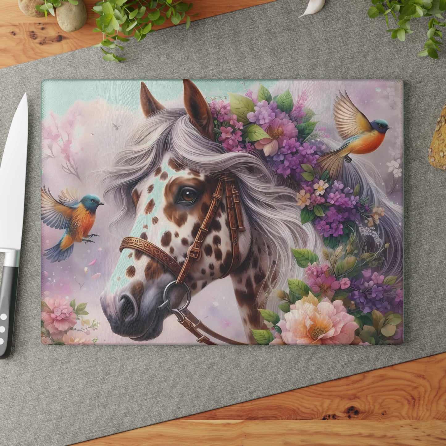 Appaloosas Horse cutting board Tempered Glass Cutting Board Charcuterie Board Chopping Board Housewarming Gift Custom cutting board