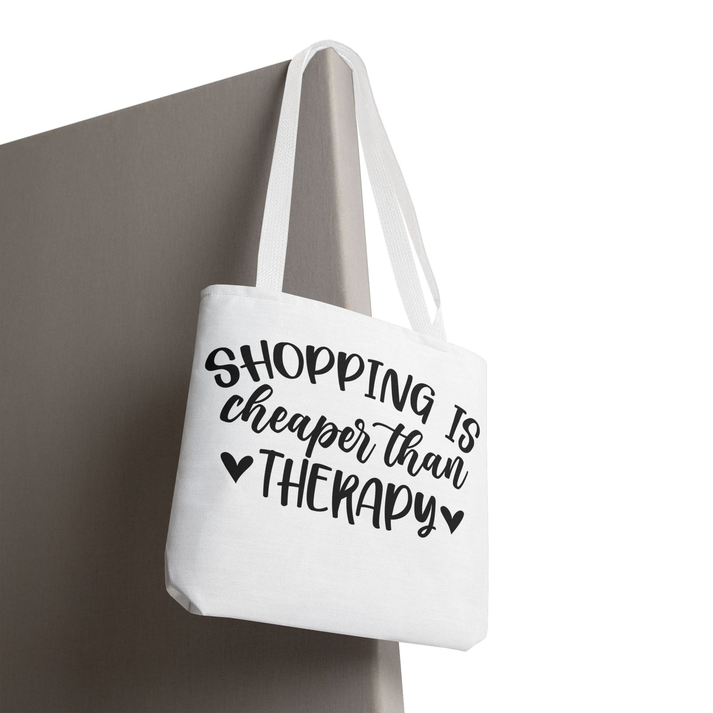 🛍️ Shopping Is Cheaper Than Therapy Tote Bag – Fun & Stylish Everyday Carry ❤️