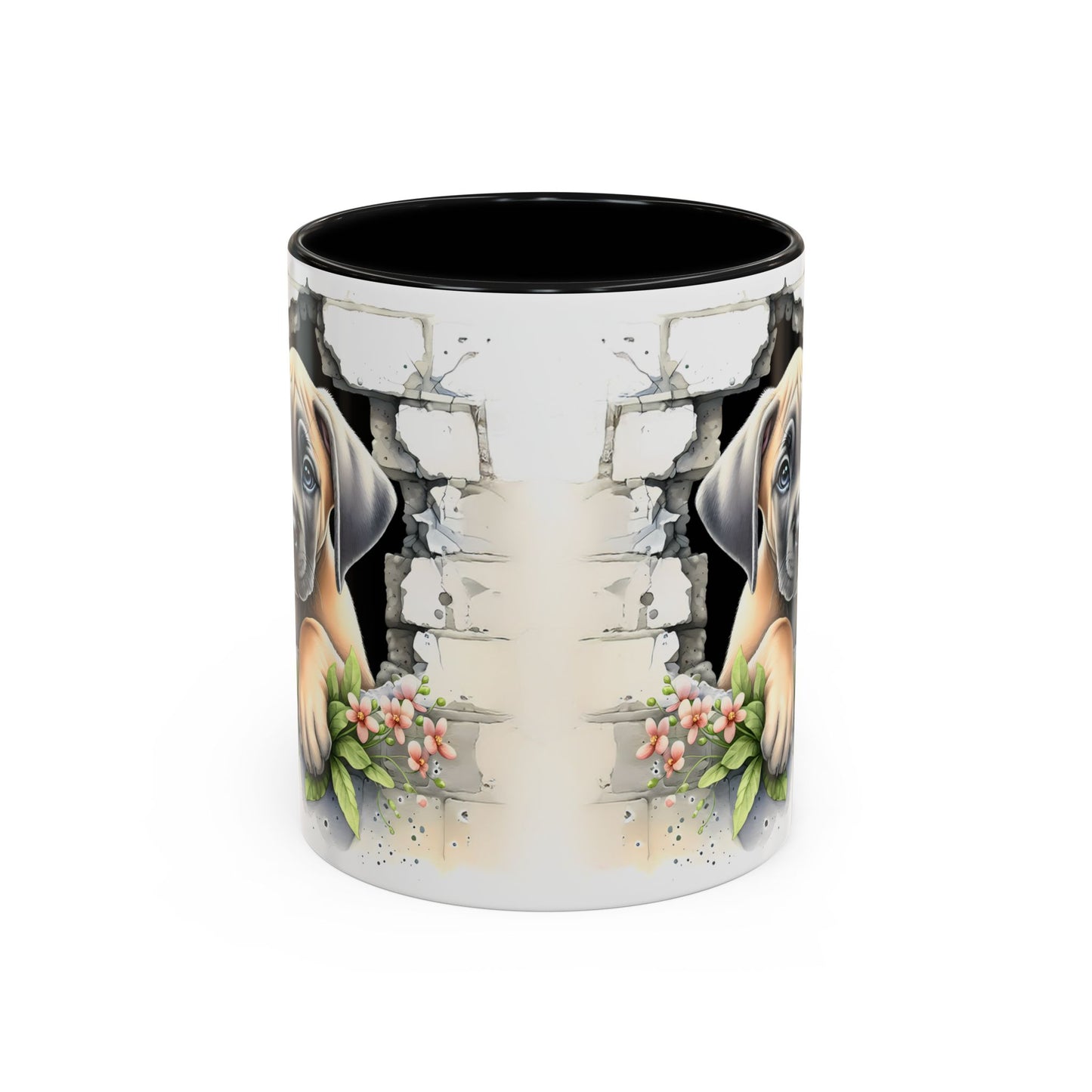 🐾 Great Dane Puppy Accent Mug – Sweet Peek-Through Puppy Design ☕💛