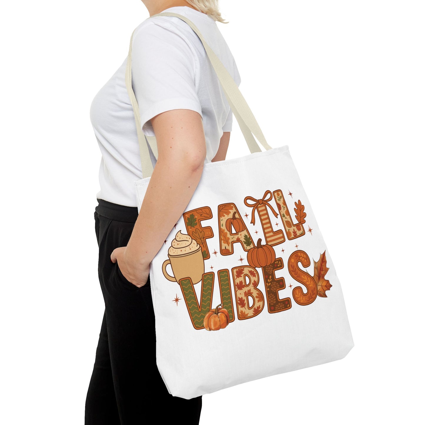 🍁 Fall Vibes Tote Bag – Cozy Comfort for Your Autumn Adventures 🎃☕