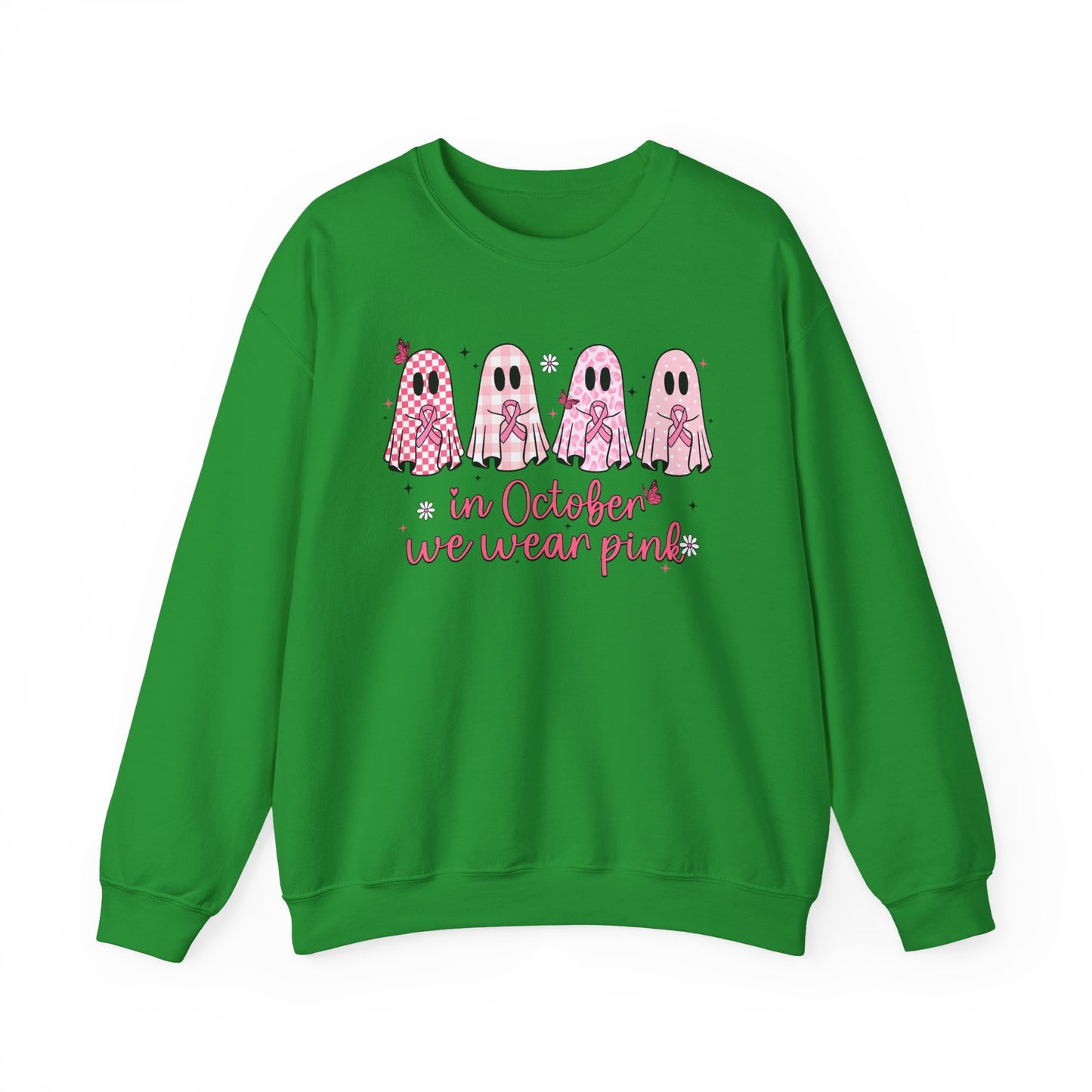 🎀👻 In October We Wear Pink Sweatshirt – Breast Cancer Awareness Halloween Ghosts