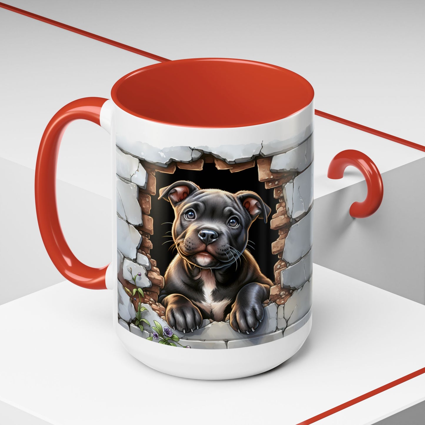 🐶☕ Pit Bull Puppy Accent Mug – Cute Breakthrough Pup Design ✨