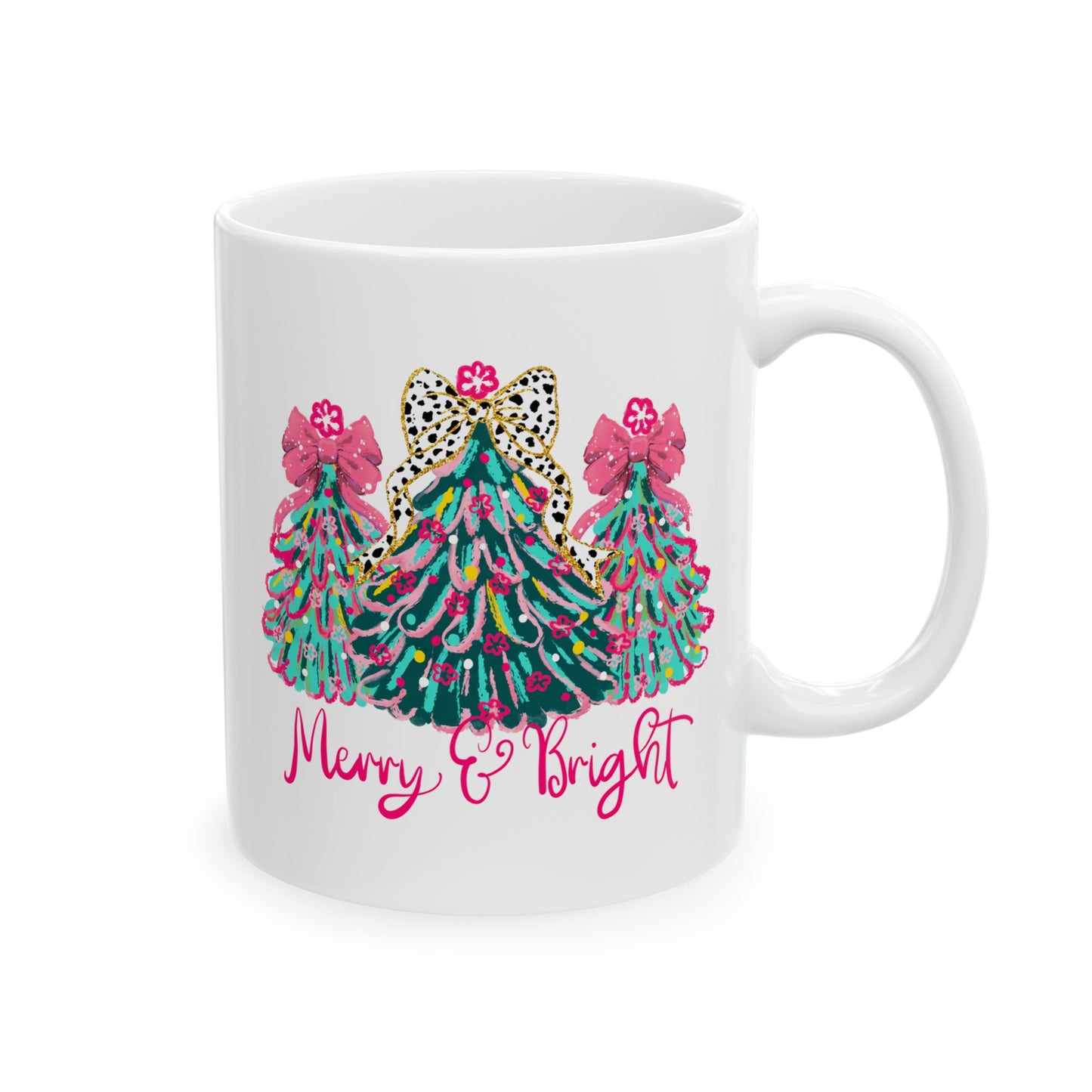 🎄 Merry & Bright Christmas Tree Mug – Glam Holiday Cheer in Every Sip ✨