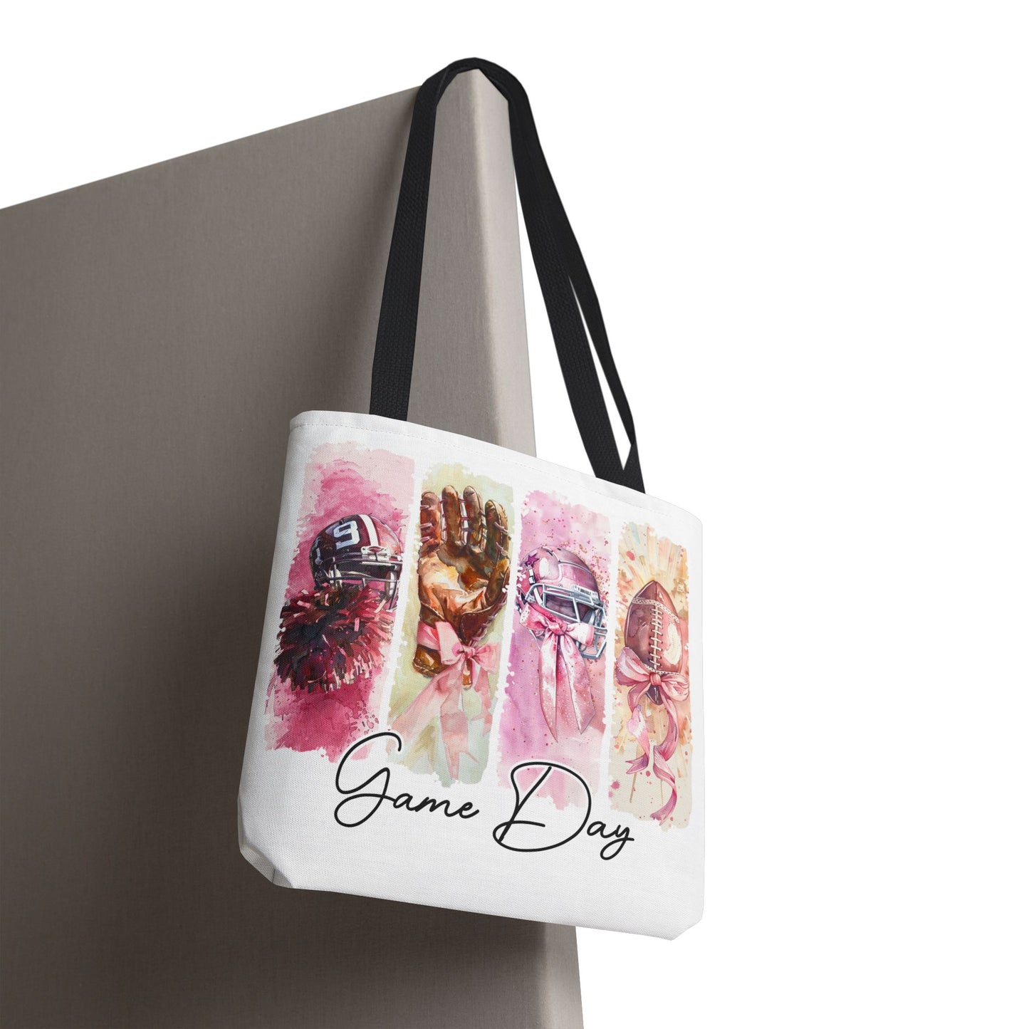 🏈 Game Day Pink Ribbon Tote Bag – Football & Pink Power 💖👜