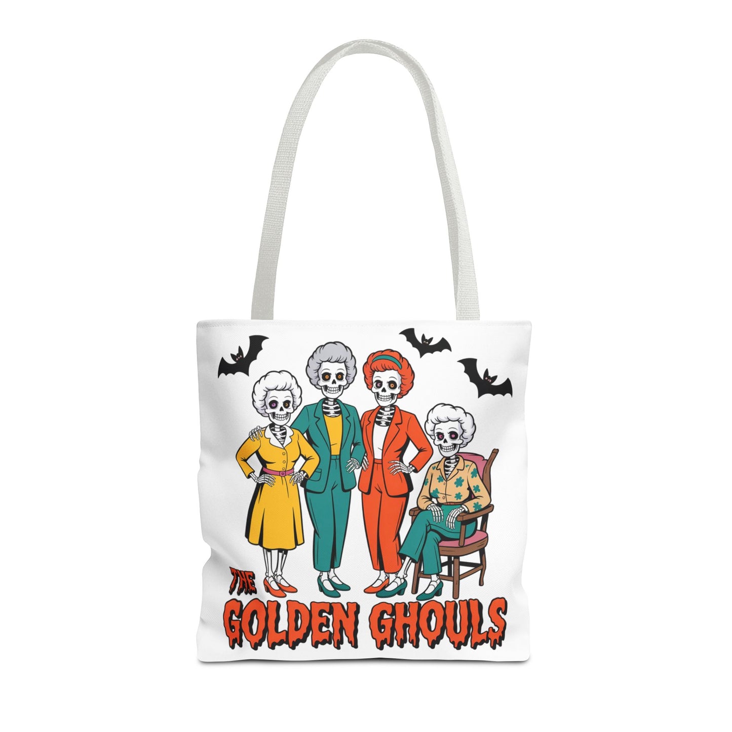 🖤 Retro Skeleton Squad Tote Bag – Spooky Chic Style for Halloween 👻👜