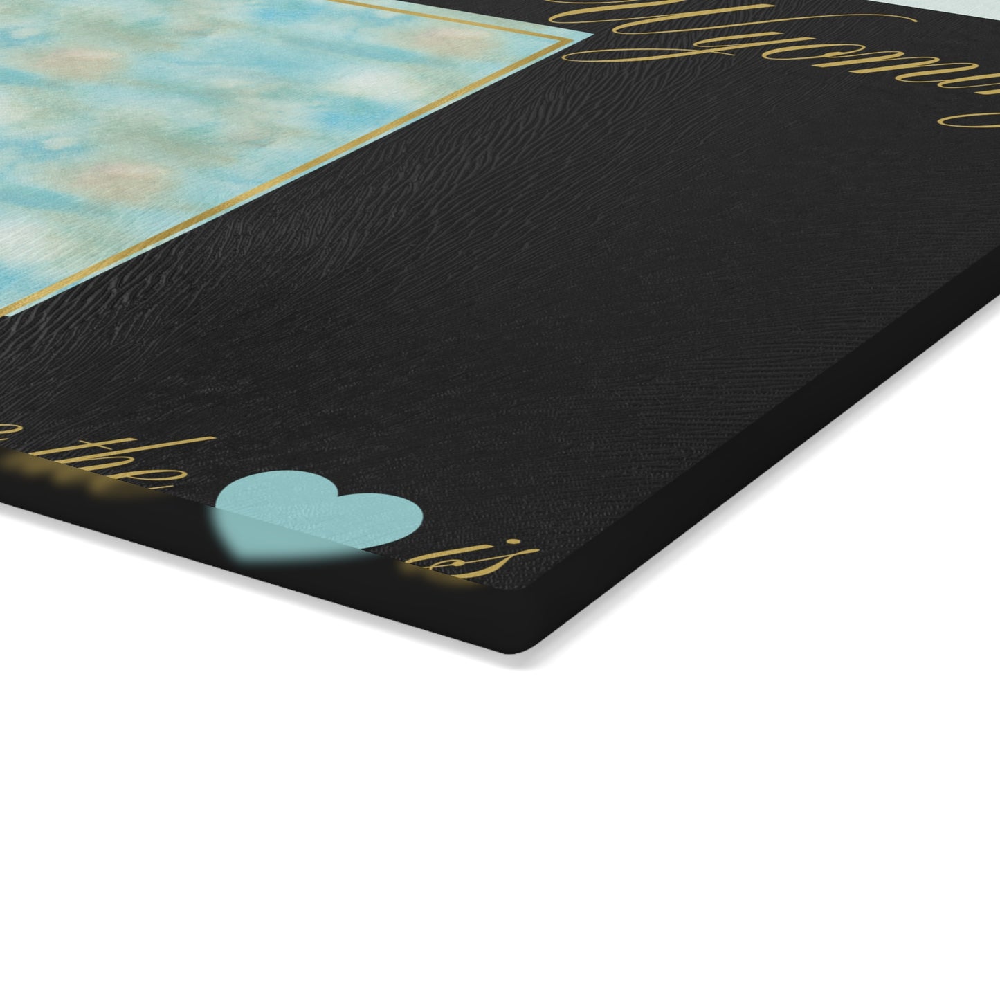 🌿 Wyoming Floral State Cutting Board – Sky Blue Serenity Meets Rustic Gold 🌿