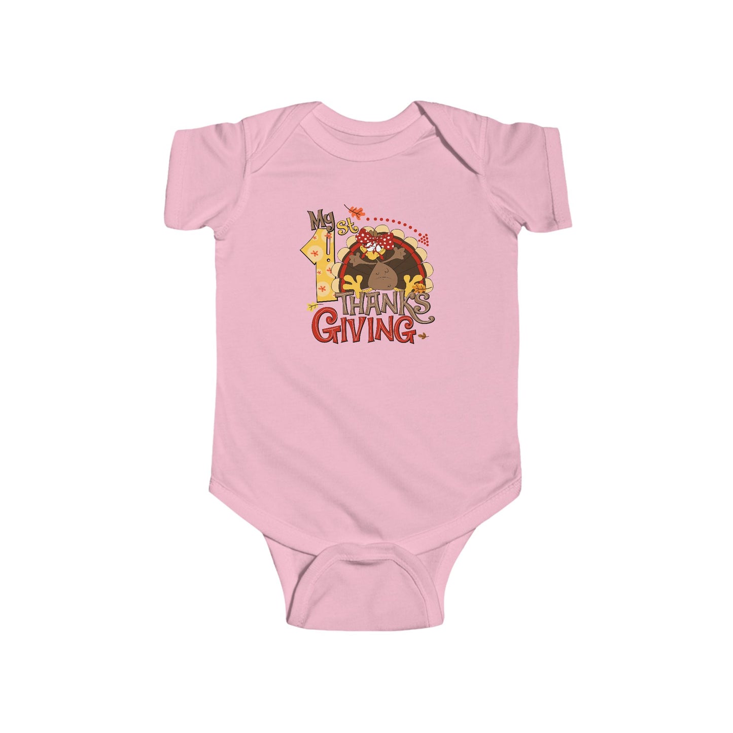 🦃🎀 My 1st Thanksgiving Baby Girl Onesie – Cute Turkey Holiday Outfit 🍂👶
