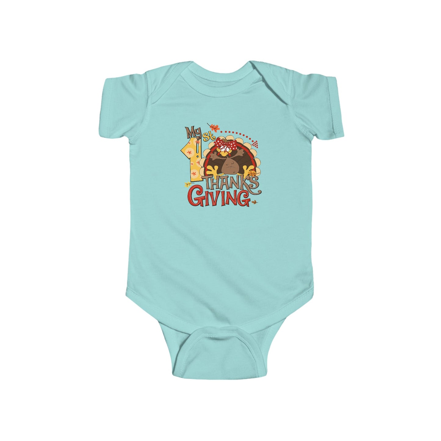 🦃🎀 My 1st Thanksgiving Baby Girl Onesie – Cute Turkey Holiday Outfit 🍂👶