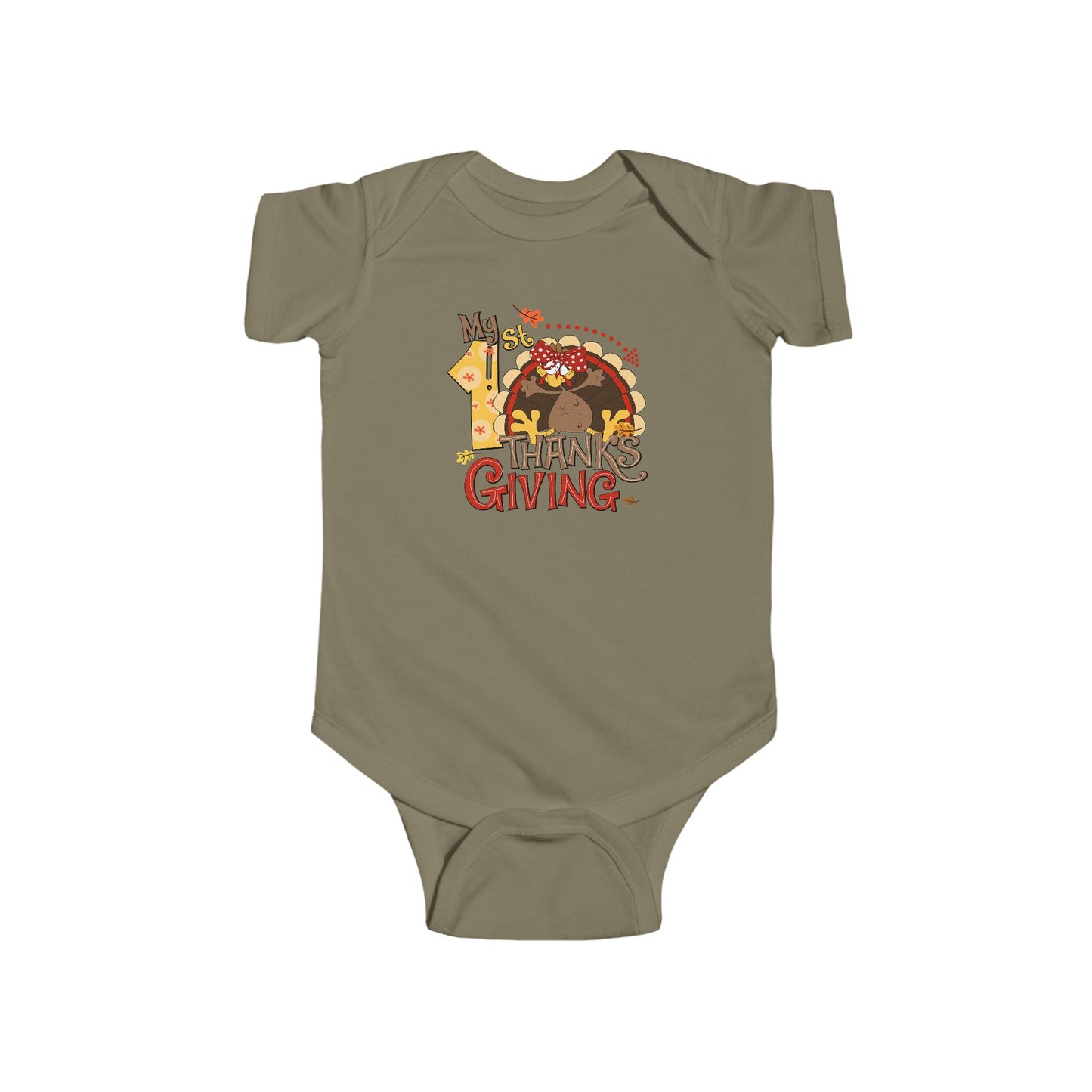🦃🎀 My 1st Thanksgiving Baby Girl Onesie – Cute Turkey Holiday Outfit 🍂👶