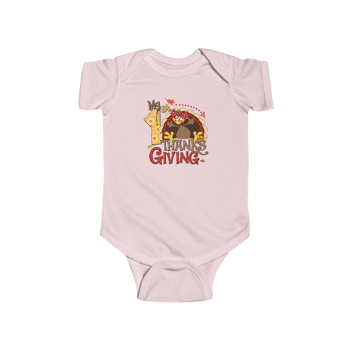 🦃🎀 My 1st Thanksgiving Baby Girl Onesie – Cute Turkey Holiday Outfit 🍂👶