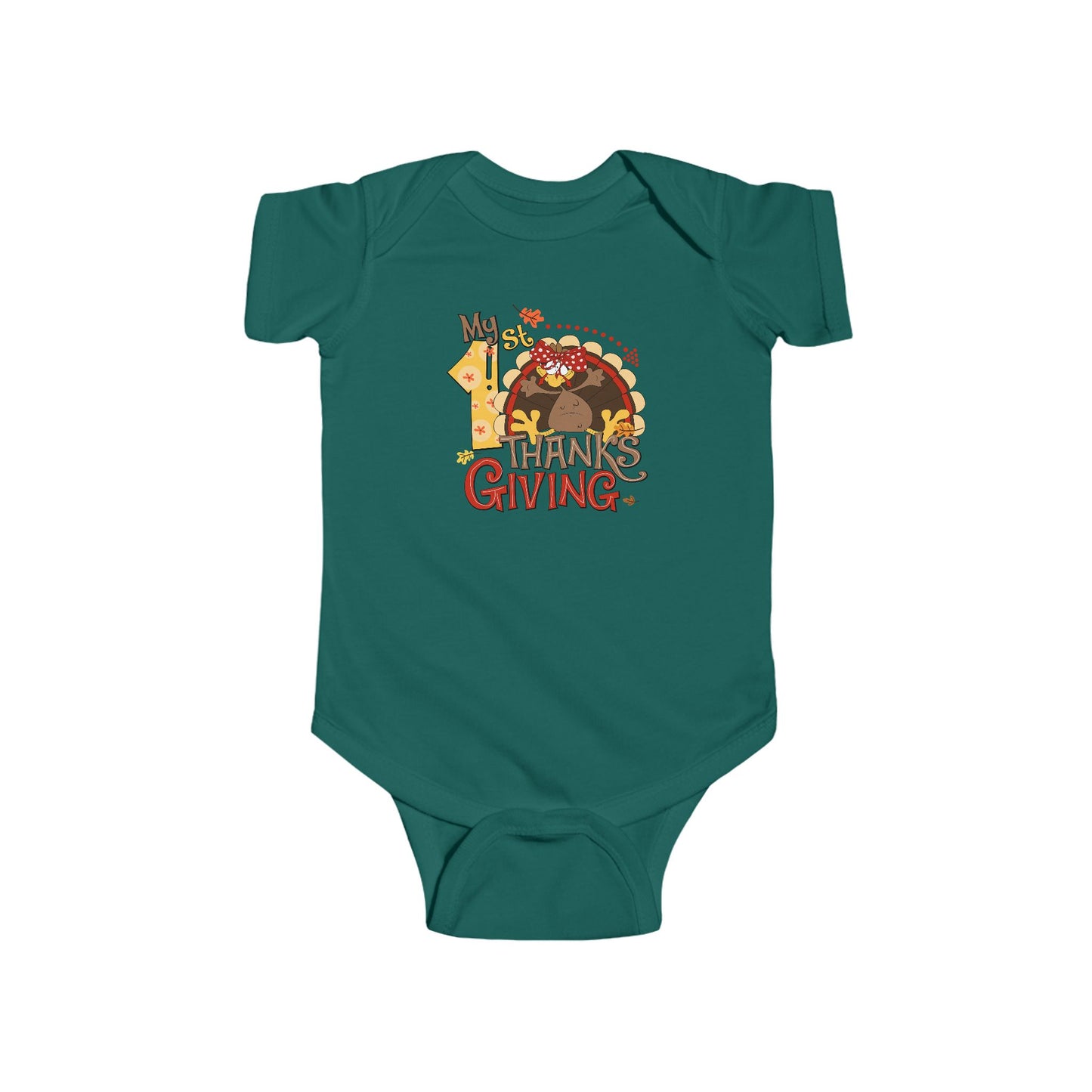 🦃🎀 My 1st Thanksgiving Baby Girl Onesie – Cute Turkey Holiday Outfit 🍂👶