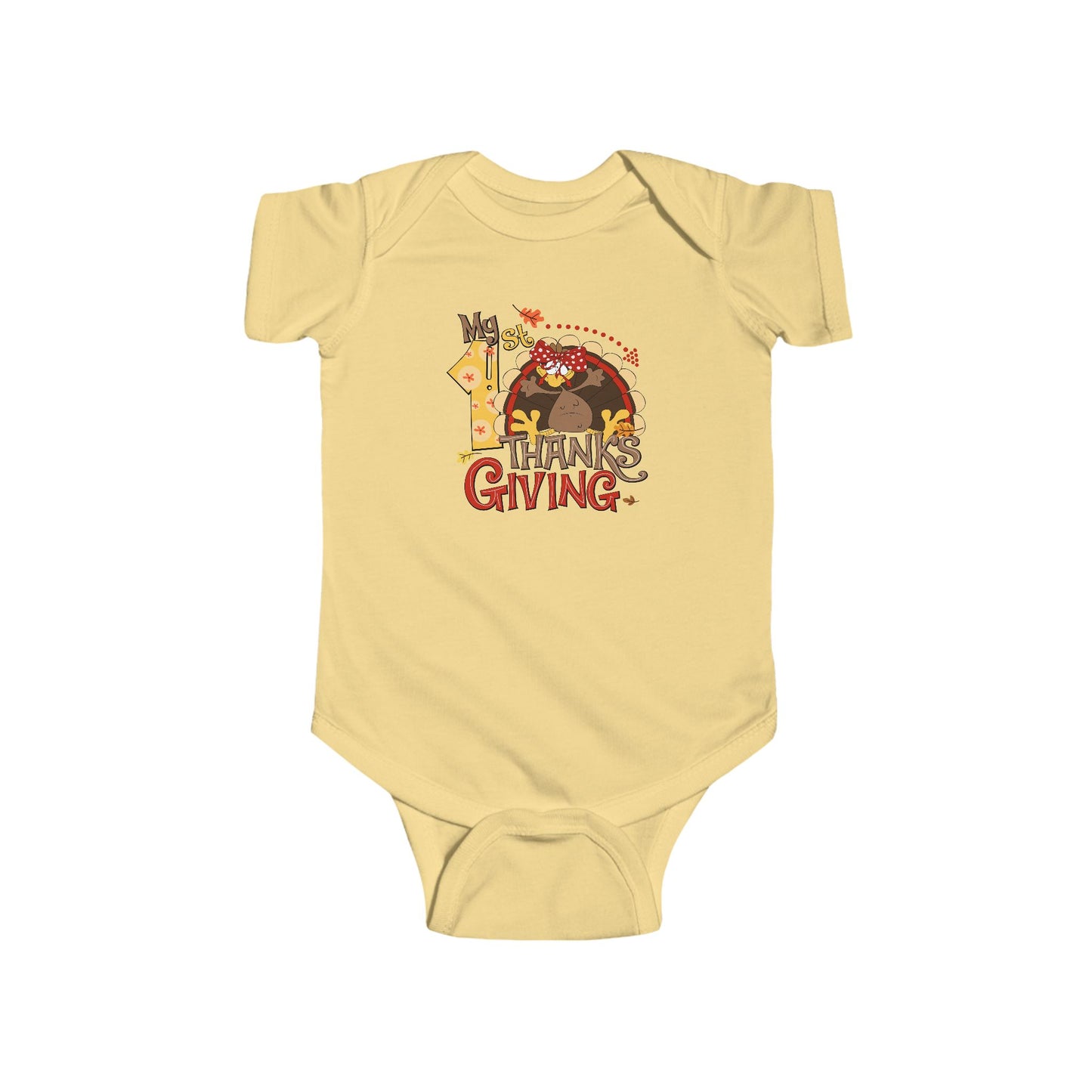 🦃🎀 My 1st Thanksgiving Baby Girl Onesie – Cute Turkey Holiday Outfit 🍂👶