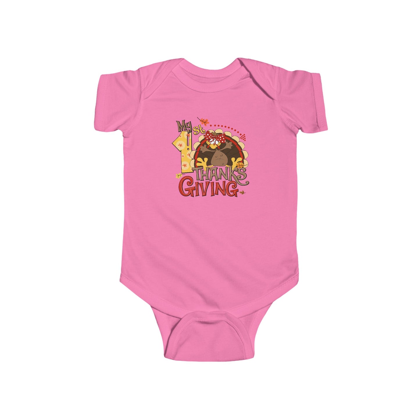 🦃🎀 My 1st Thanksgiving Baby Girl Onesie – Cute Turkey Holiday Outfit 🍂👶