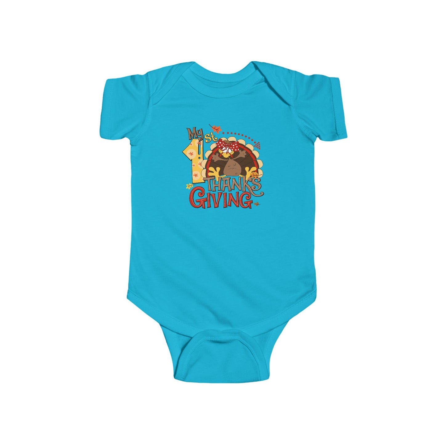 🦃🎀 My 1st Thanksgiving Baby Girl Onesie – Cute Turkey Holiday Outfit 🍂👶