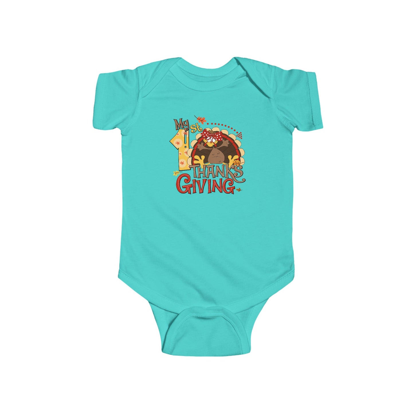 🦃🎀 My 1st Thanksgiving Baby Girl Onesie – Cute Turkey Holiday Outfit 🍂👶
