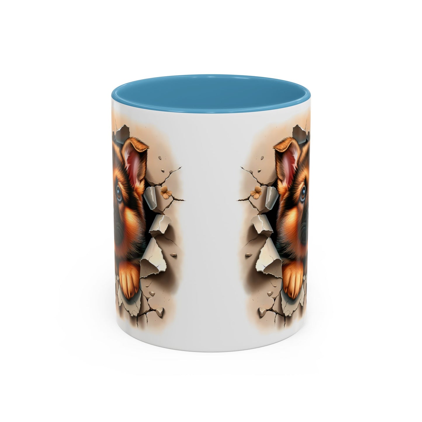🐾☕ German Shepherd Puppy Peek Accent Mug – Loyal Pup Lover Gift ✨🖤