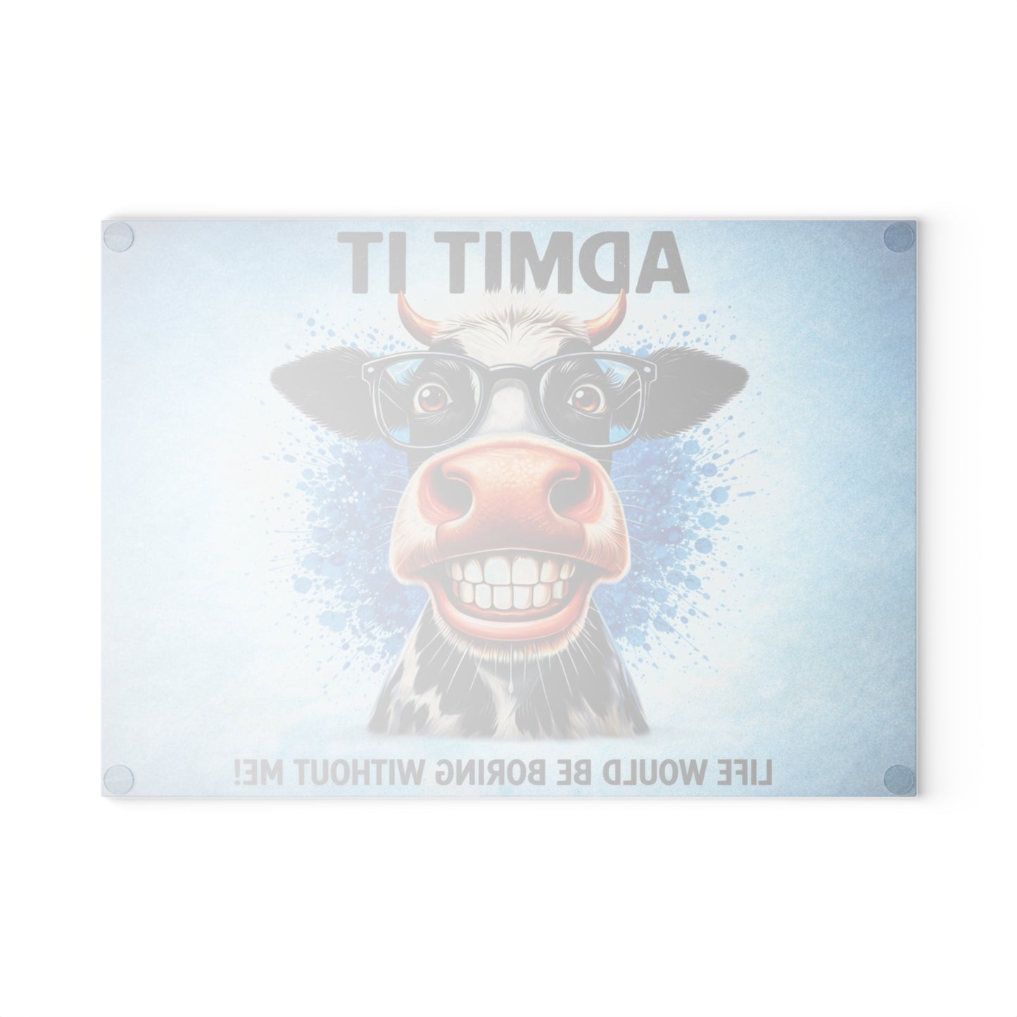 Admit It Cow Glass Cutting Board – Funny Farm Animal Kitchen Decor