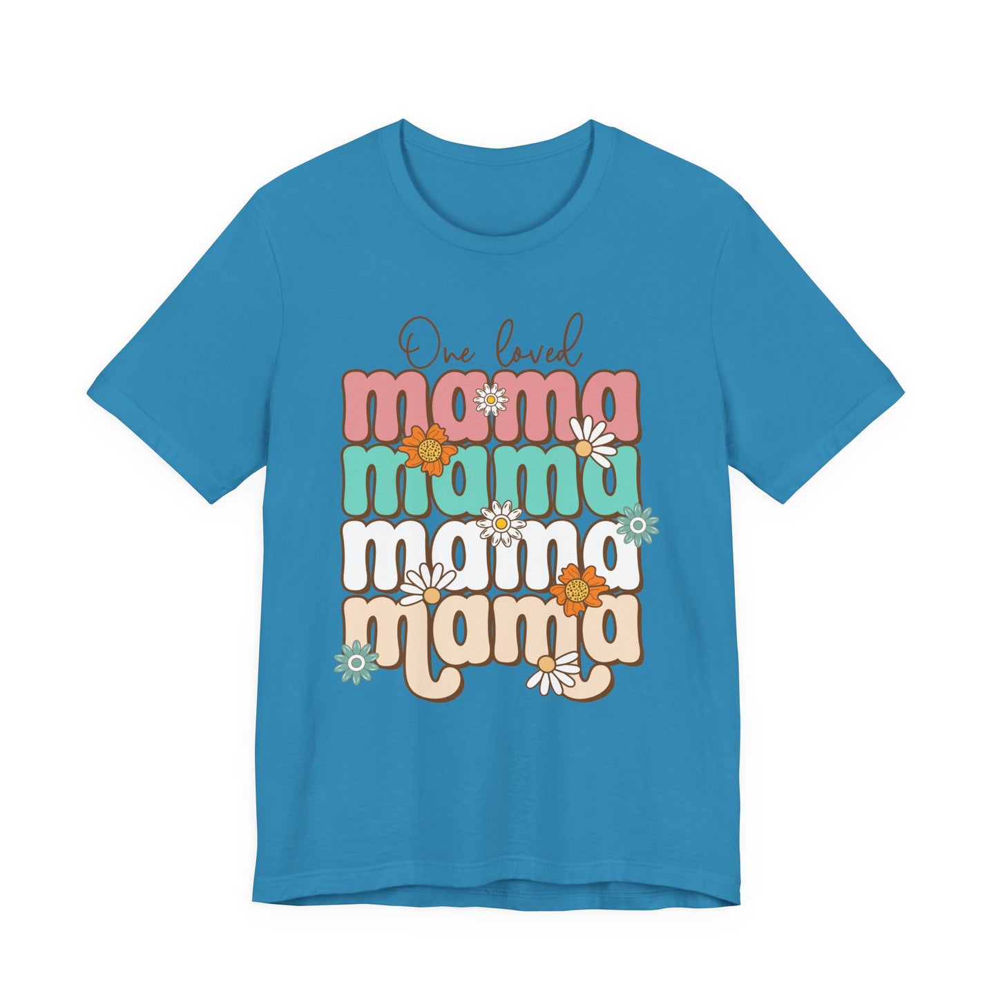 👕 Mama, Mama, Mama, Mama Boho-Style T-Shirt – Joyful Chaos of Motherhood 🌿