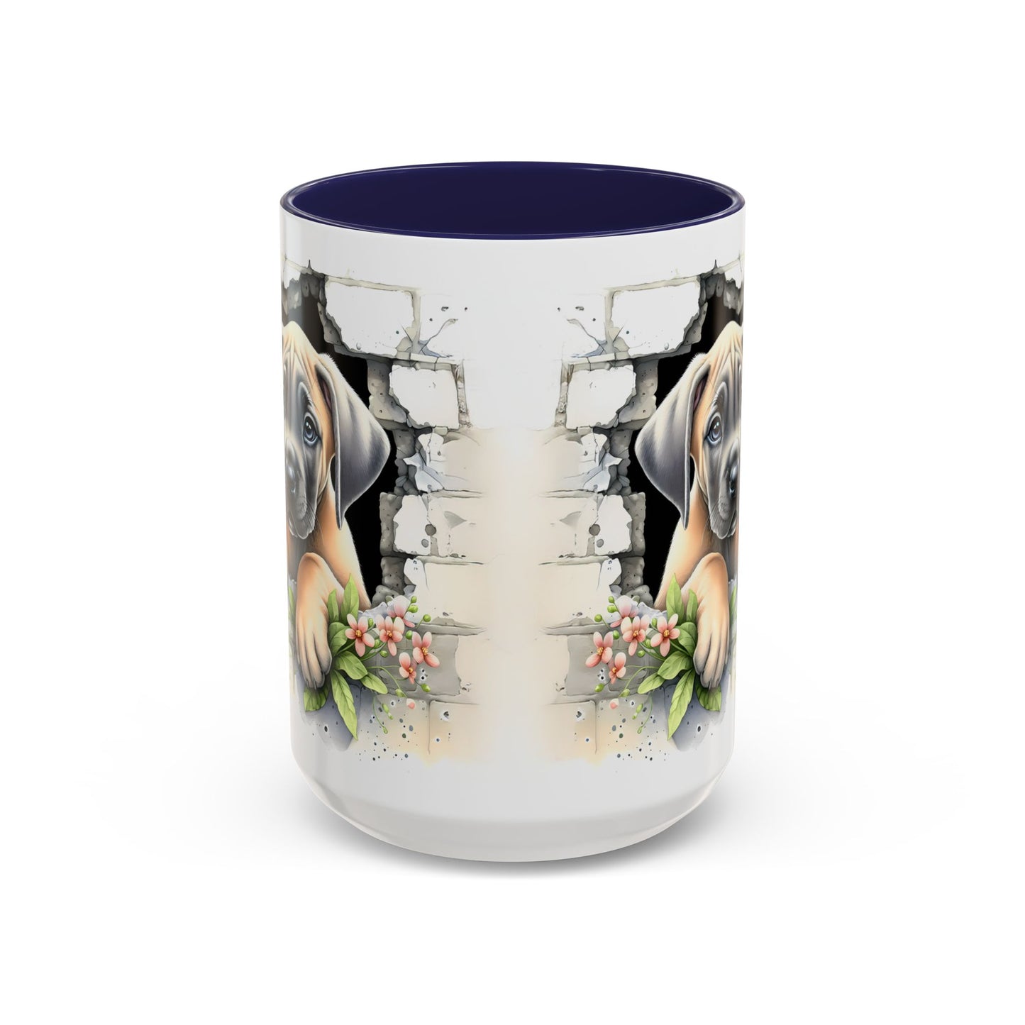 🐾 Great Dane Puppy Accent Mug – Sweet Peek-Through Puppy Design ☕💛