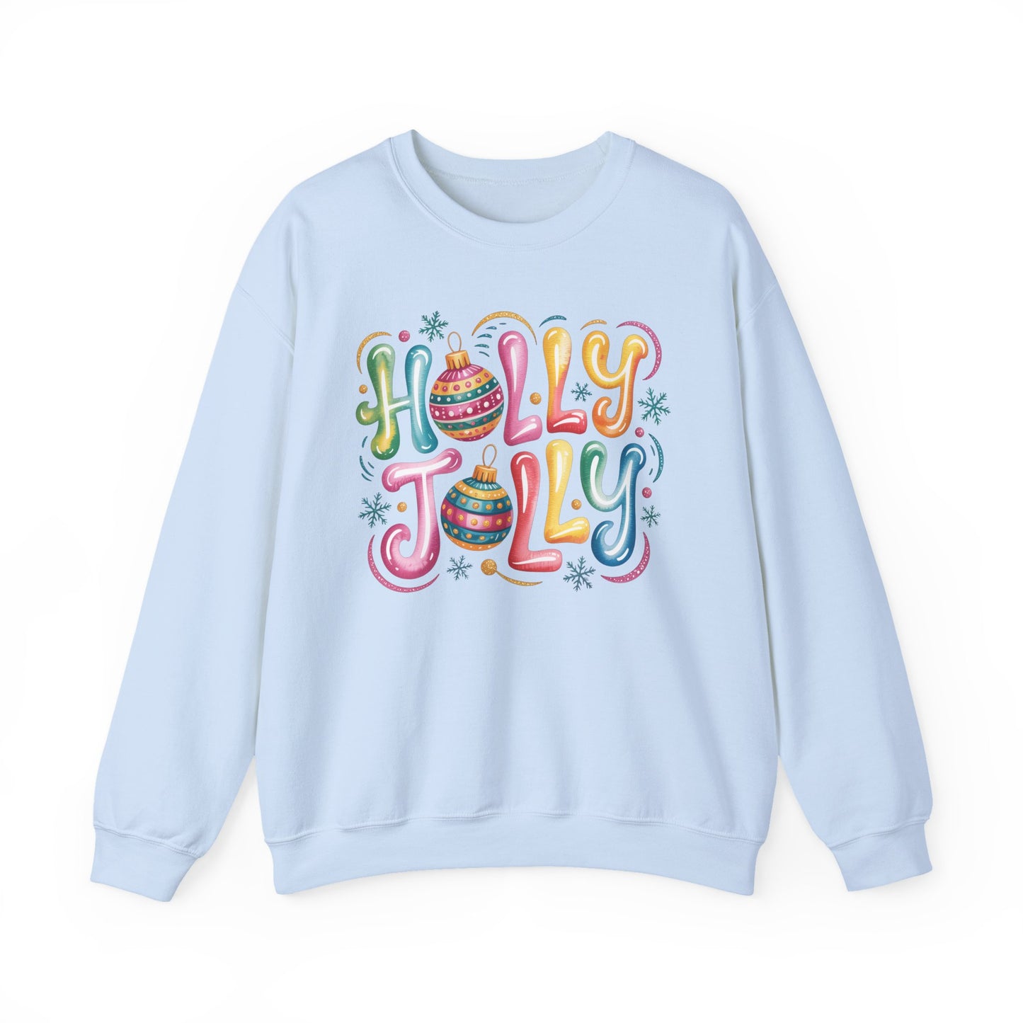 🎄✨ Holly Jolly Rainbow Ornament Christmas Sweatshirt – Festive & Fun Holiday Style 🌈🎁