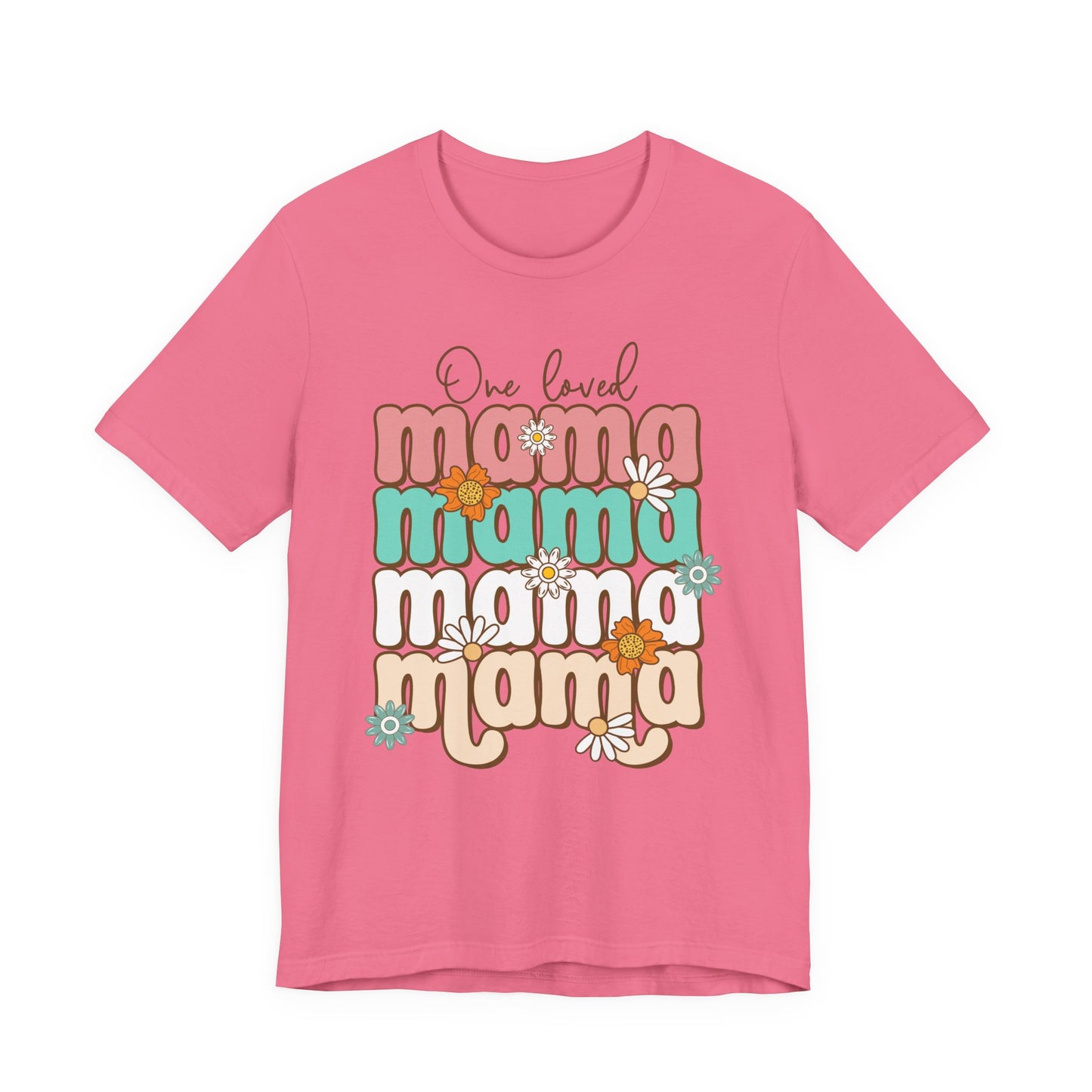👕 Mama, Mama, Mama, Mama Boho-Style T-Shirt – Joyful Chaos of Motherhood 🌿