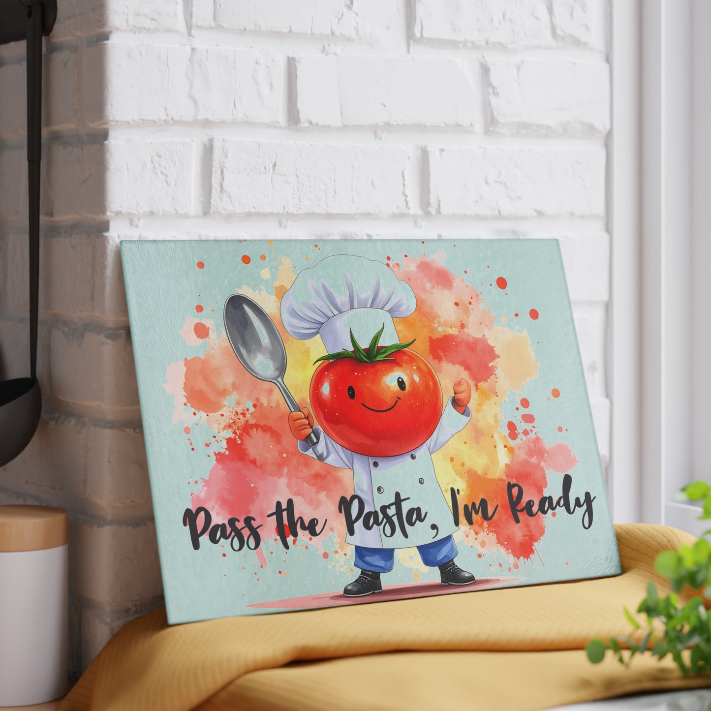 🍝 Pass the Pasta, I'm Ready – Funny Tomato Chef Cutting Board