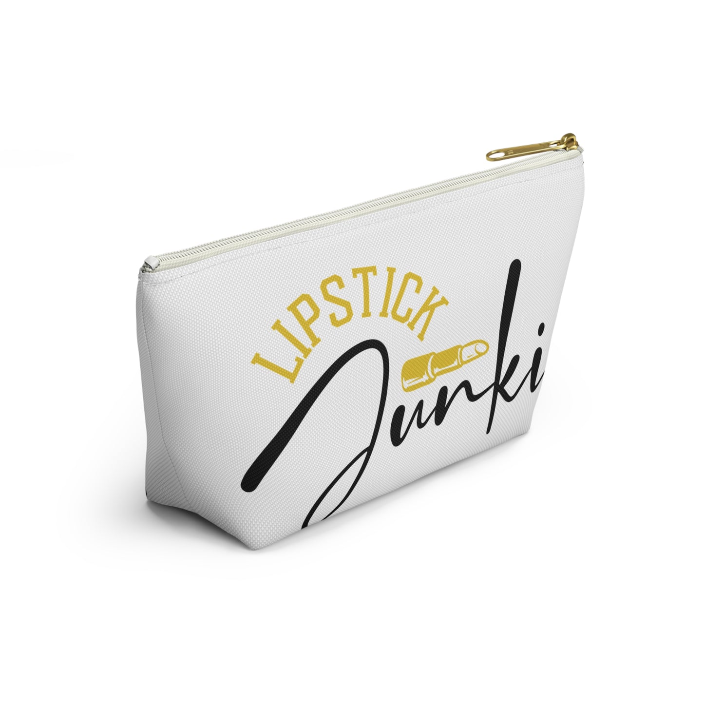 Accessory Pouch – "Lipstick Junkie" Yellow Makeup Bag