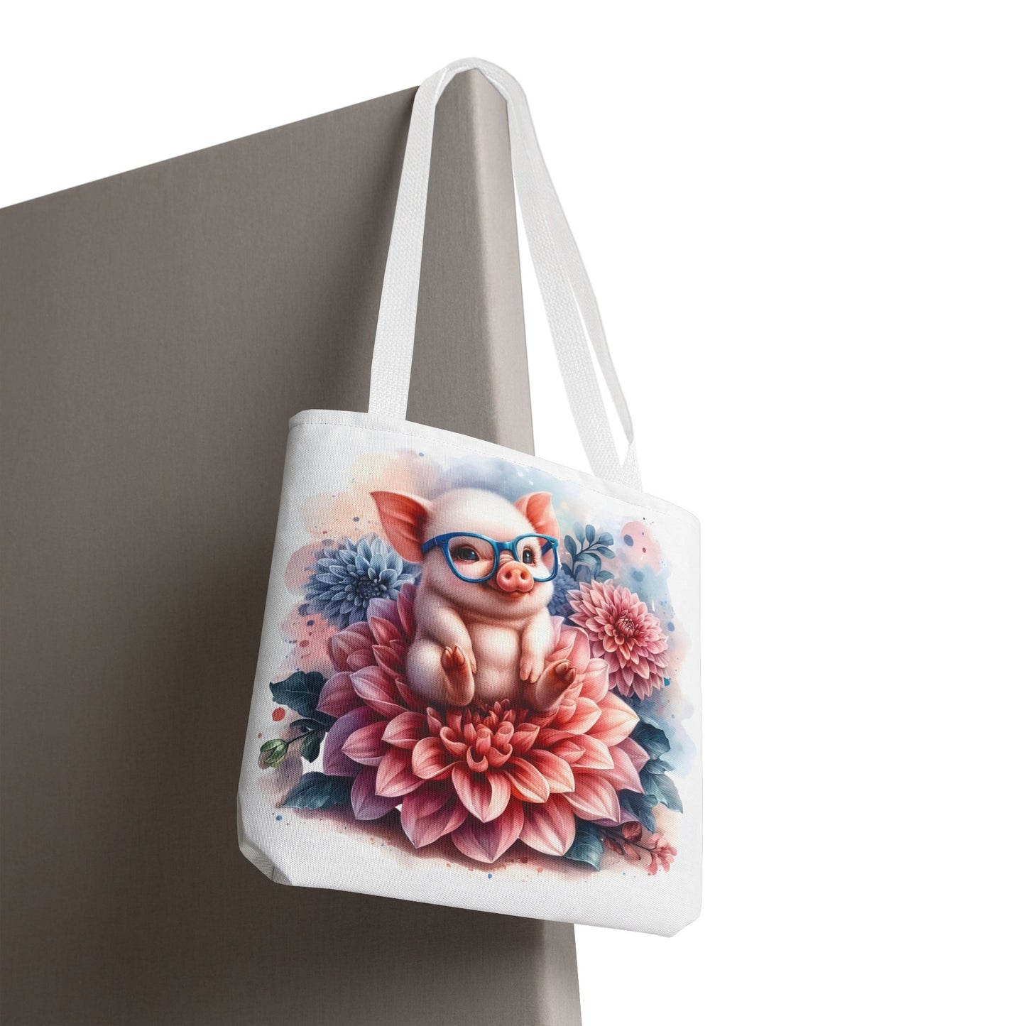 🐷 Floral Piglet Tote Bag – Cute, Whimsical & Practical 🌸
