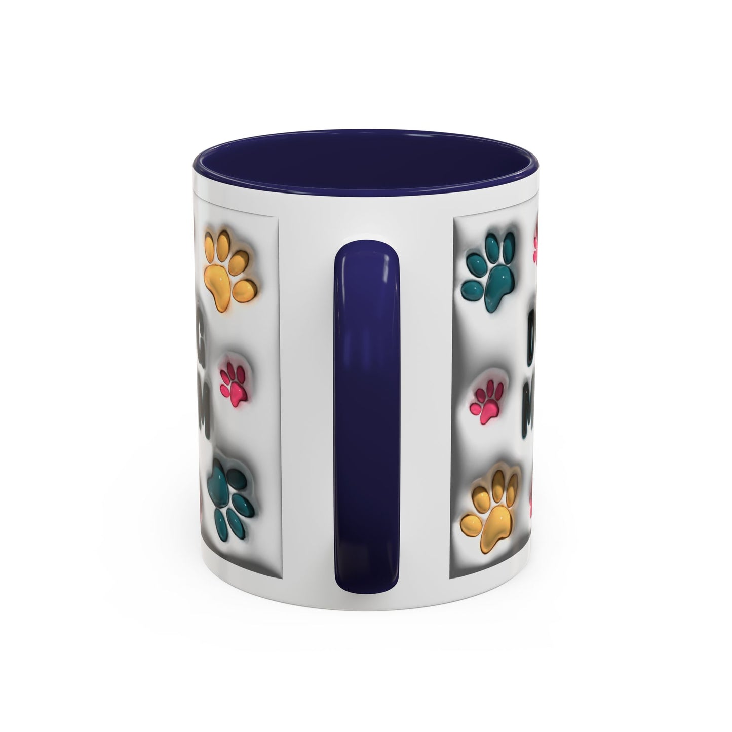 Dog Mom Accent Mug – Colorful Paw Print Cup for Proud Pet Parents