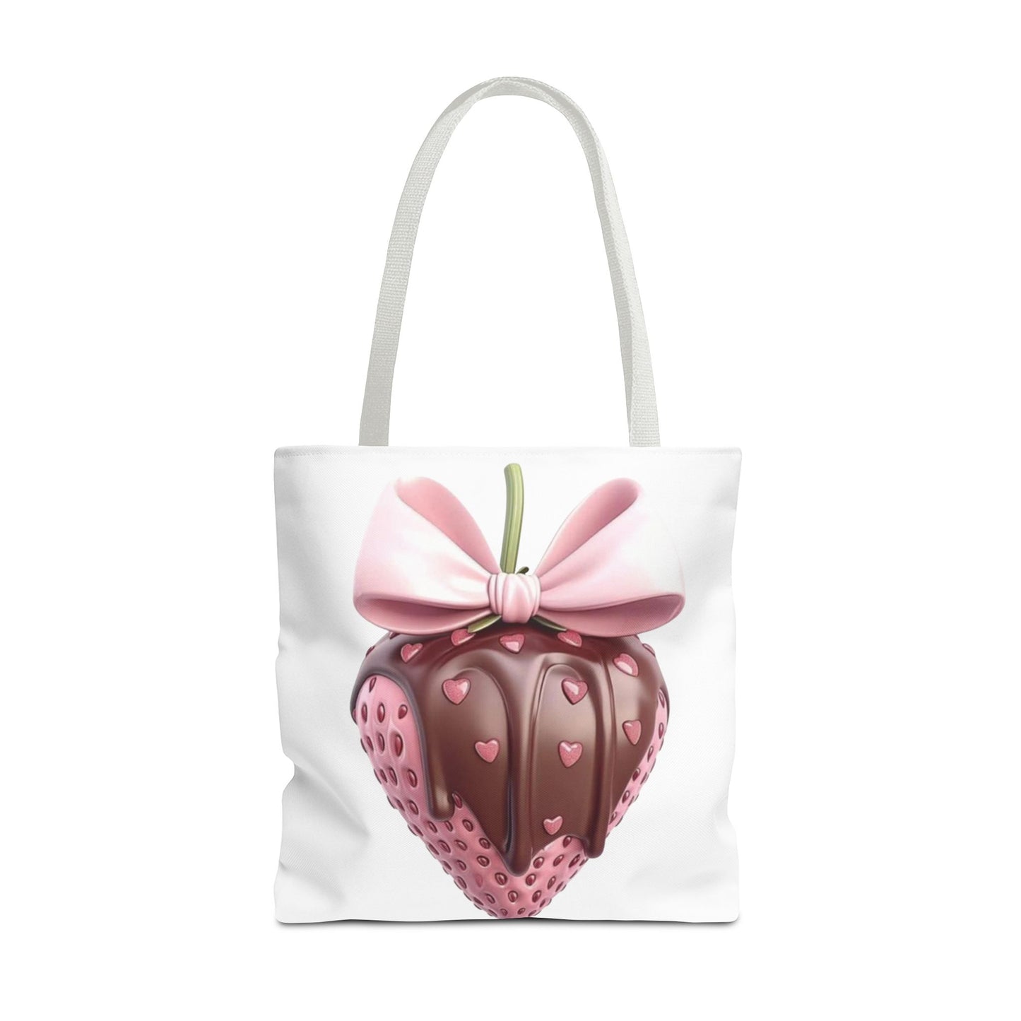 🍓 Chocolate-Dipped Strawberry Tote Bag – Sweet, Romantic & Practical 🍫