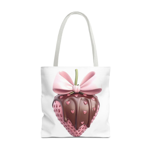 🍓 Chocolate-Dipped Strawberry Tote Bag – Sweet, Romantic & Practical 🍫