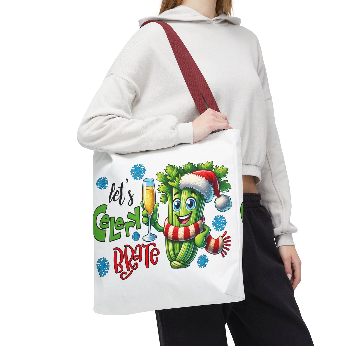 🥂 Let’s Celery-brate Christmas Tote Bag – Fun, Festive & Eco-Friendly 🎄