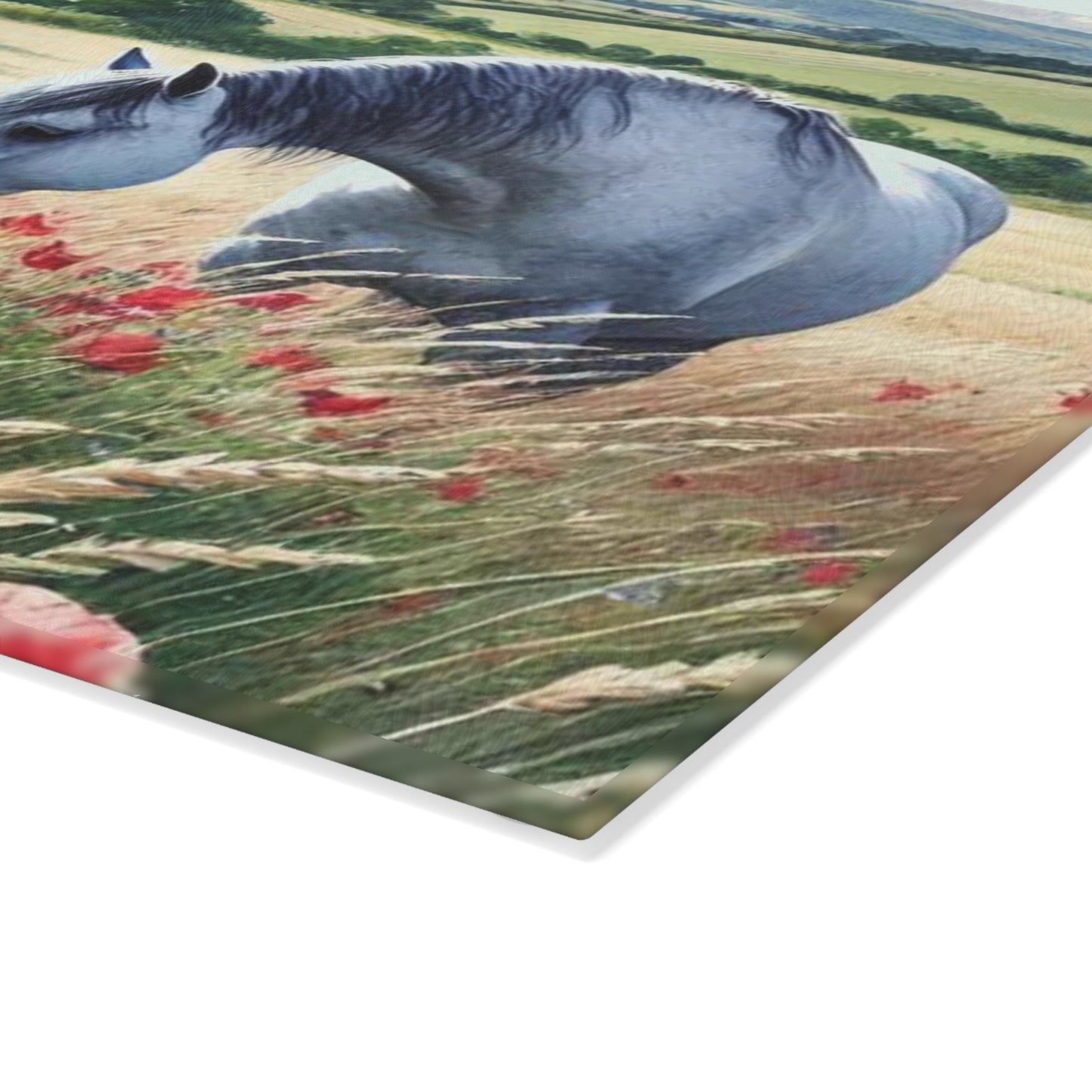 Horse Cutting Board, Equestrian Gift, Glass Cutting Board, Rustic Kitchen Decor, Horse Lover Gift, Farmhouse Kitchen Decor, Horse Lover Gift