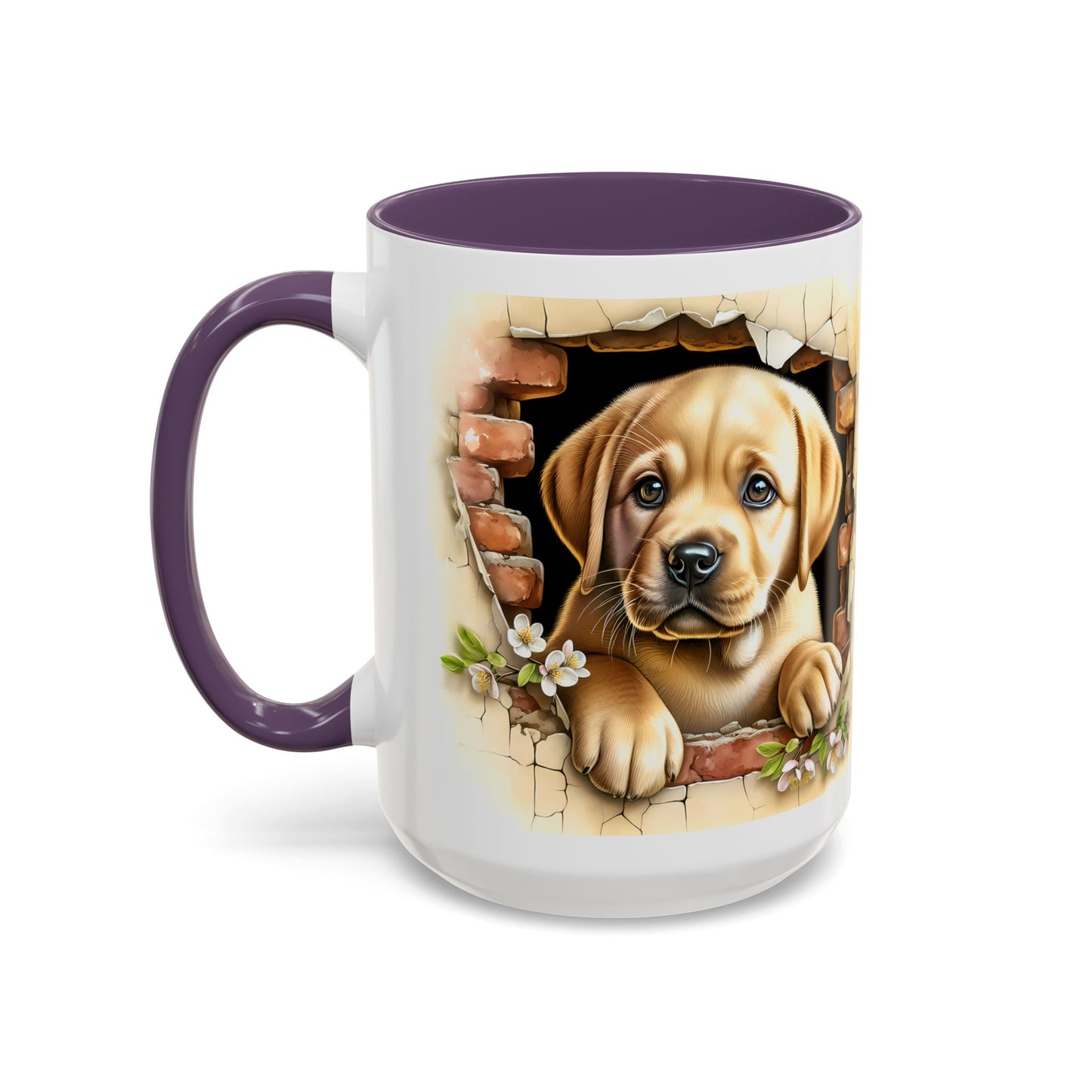 🐶☕ Labrador Puppy Peek Accent Mug – Sweet Yellow Lab Lover Gift ✨💛