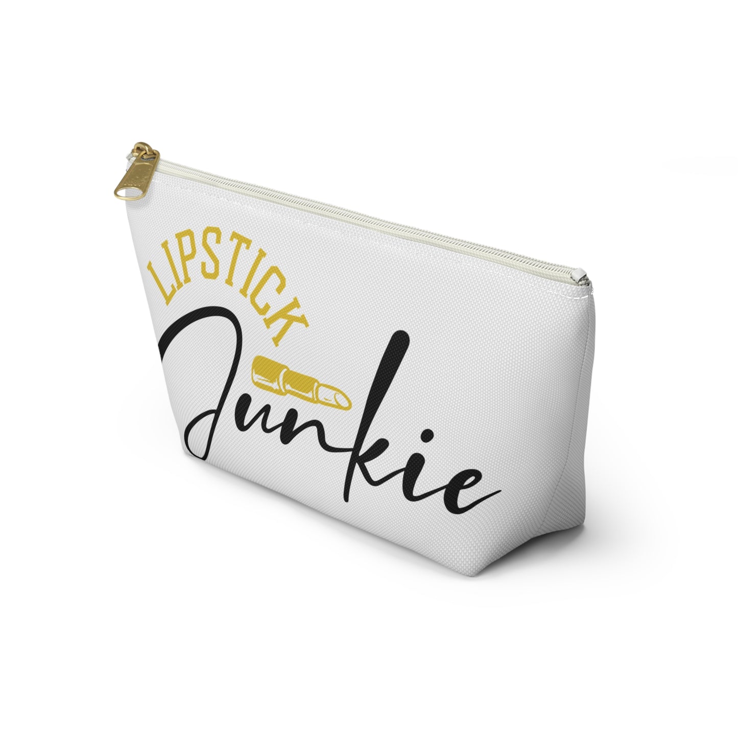 Accessory Pouch – "Lipstick Junkie" Yellow Makeup Bag