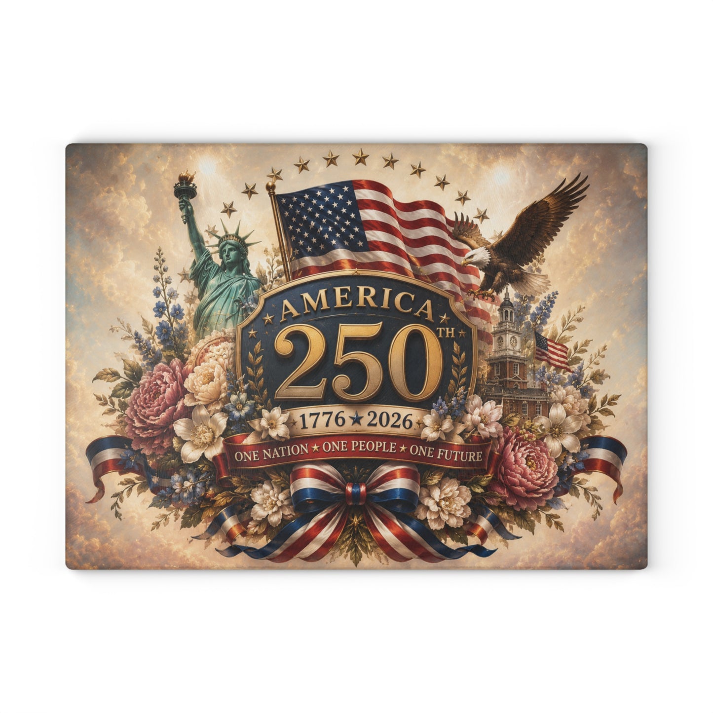 America 250th Anniversary Tempered Glass Cutting Board