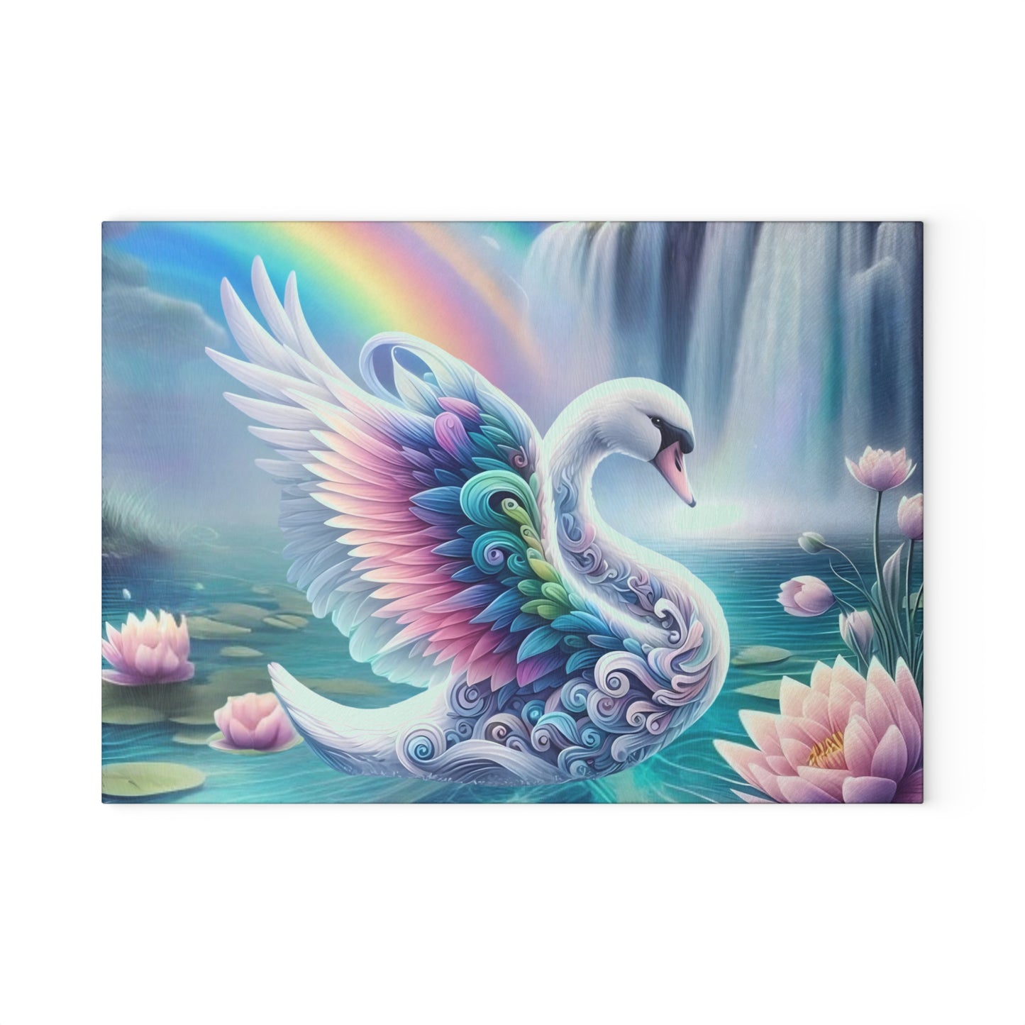 Tabla de cortar de vidrio con forma de cisne: elegante decoración de cocina | Tabla de servir de vidrio templado con un elegante diseño de pájaro