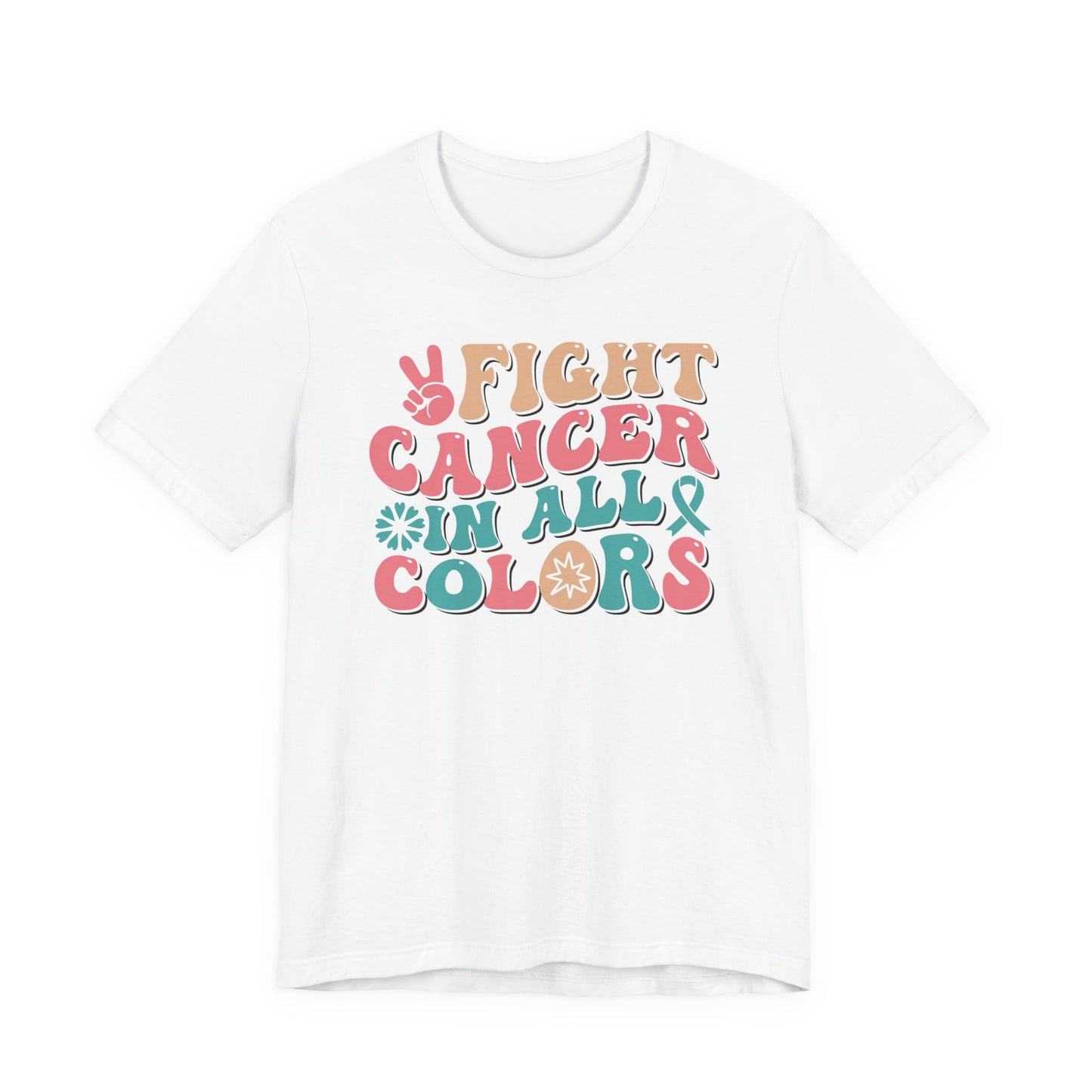 🌈✊ Fight Cancer in All Colors T-Shirt – Bold Retro Awareness Tee for Every Ribbon 🎗️