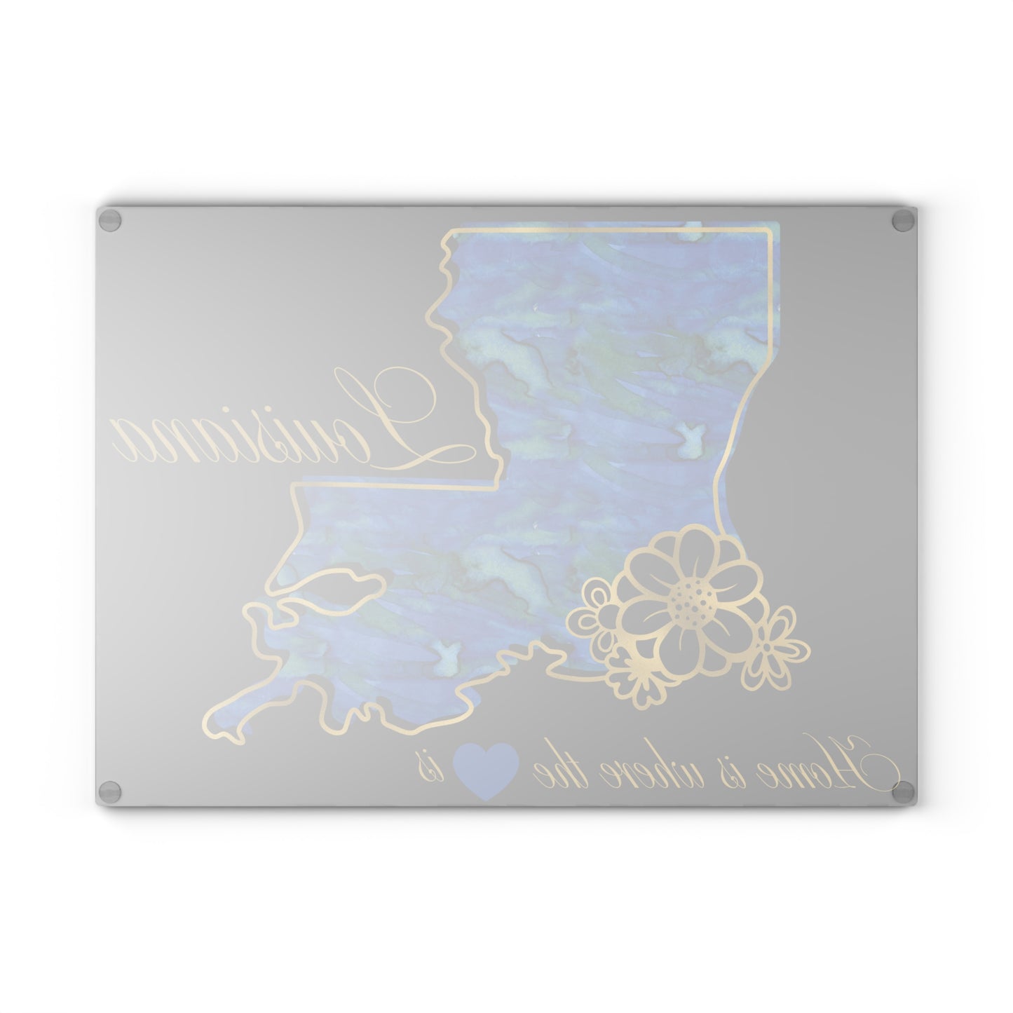 💙 Louisiana State Cutting Board – Bold Blues with Bayou Love